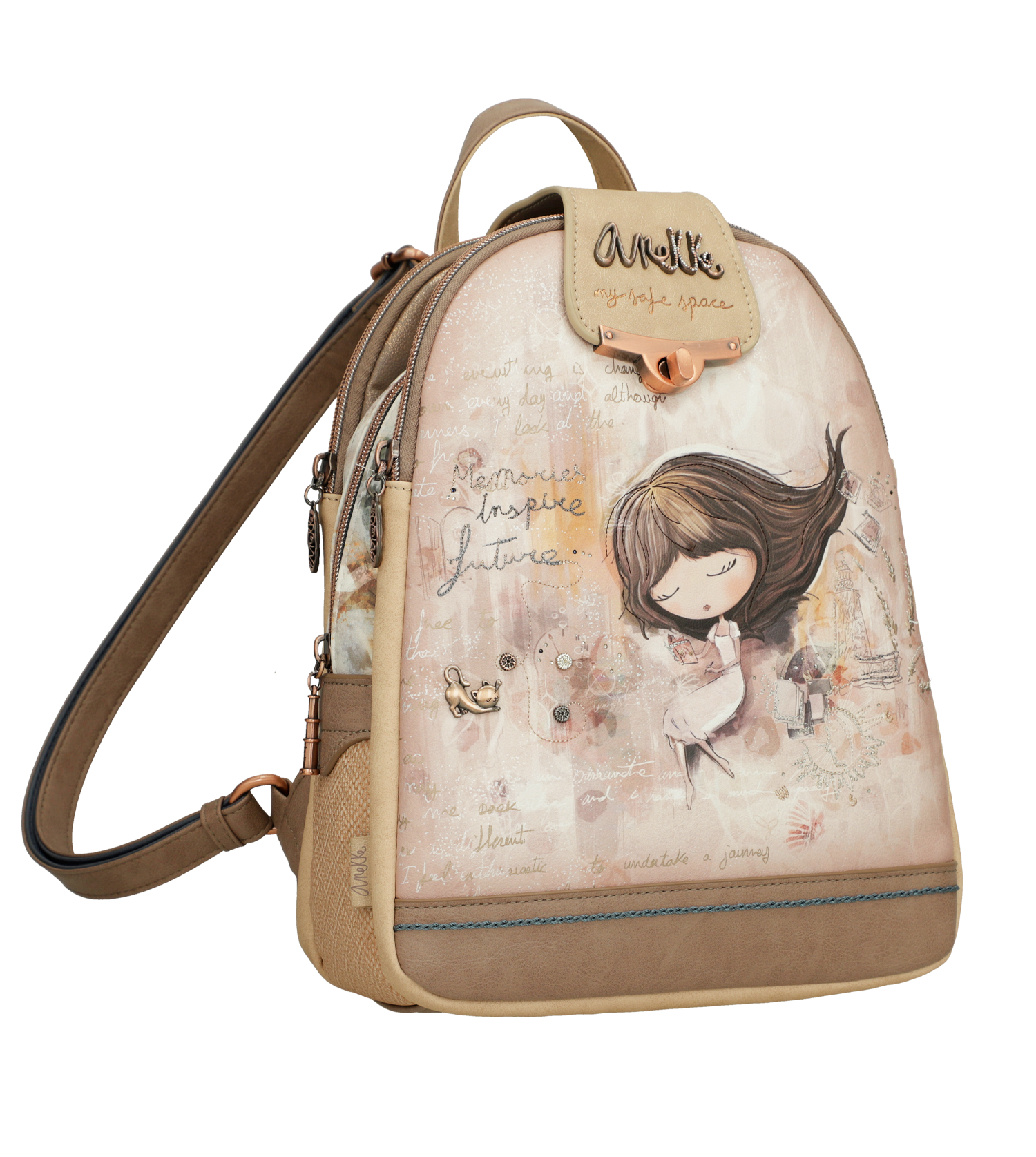 Zaino Anekke con chiusura a patta e dettagli romantici Beige TU | Giò Fashion