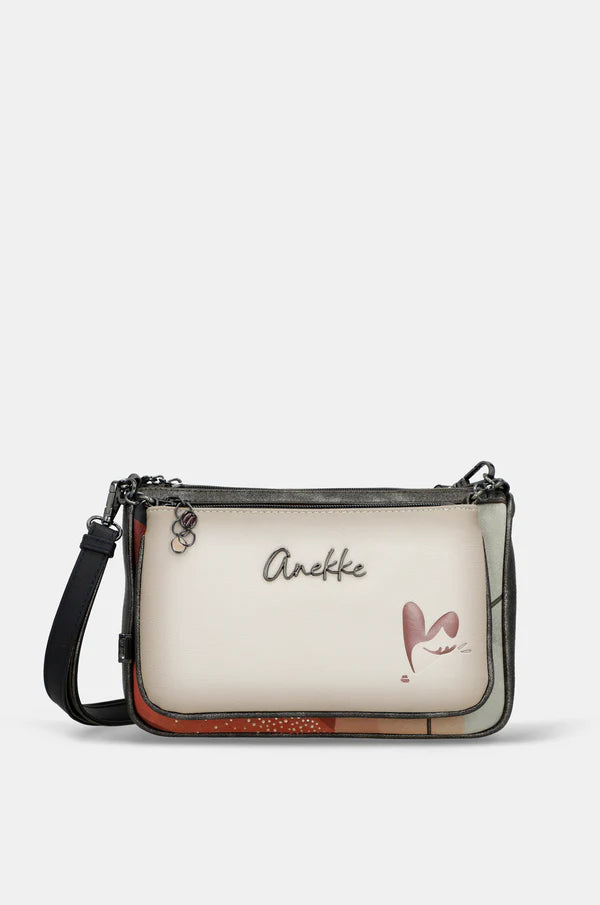 Borsa Tracolla Anekke Donna Compatta con Zip e Scomparti Beige TU | Giò Fashion