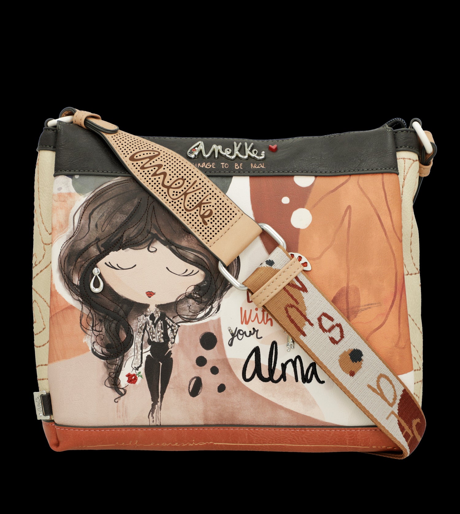 Borsa a tracolla Anekke con design artistico ispirato alla danza