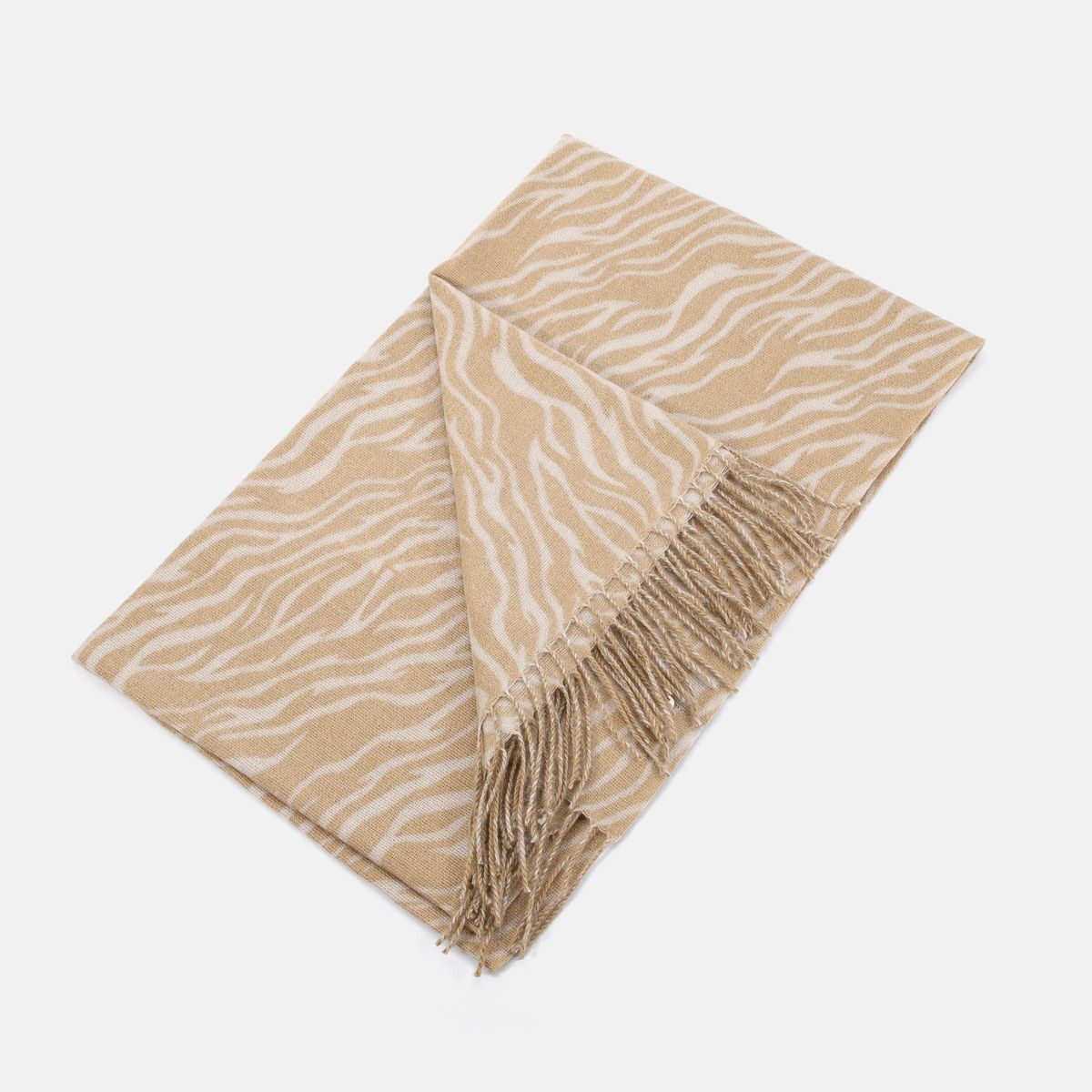 Sciarpa Y Not con frange e fantasia animalier