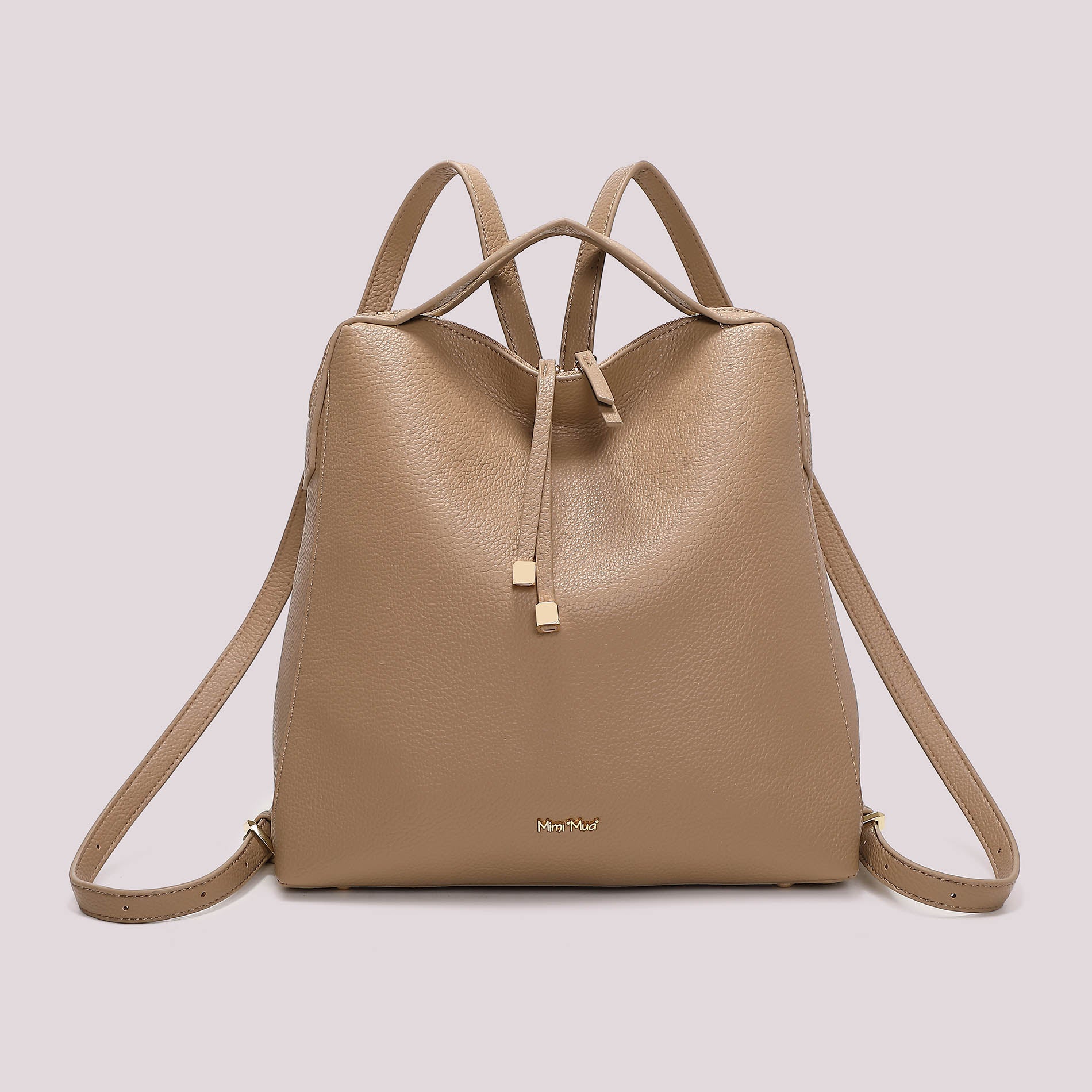 Mimi Mua zaino morbido elegante con coulisse e design minimal TAUPE TU | Giò Fashion