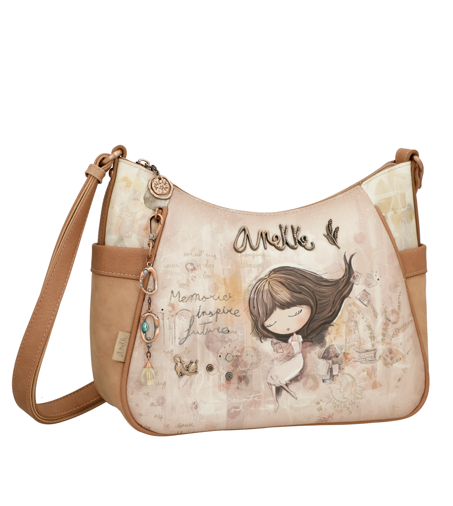 Borsa a tracolla Anekke con design artistico e dettagli eleganti Beige TU | Giò Fashion