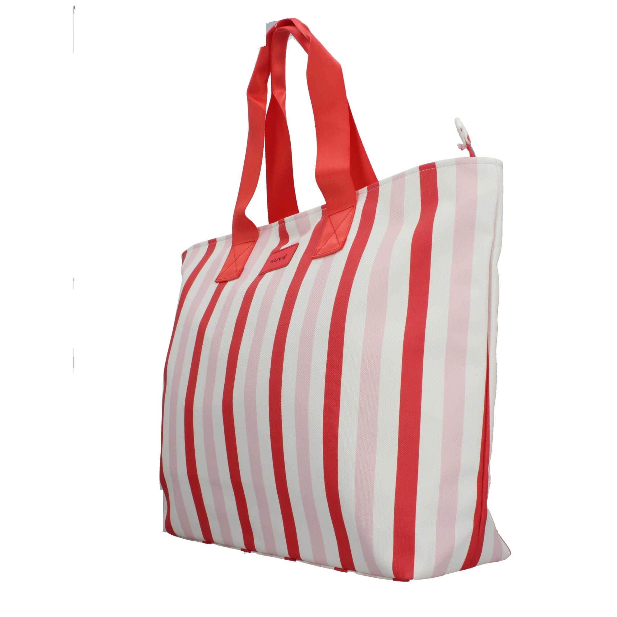 Shopping bag KUVE con righe verticali e manici in tessuto