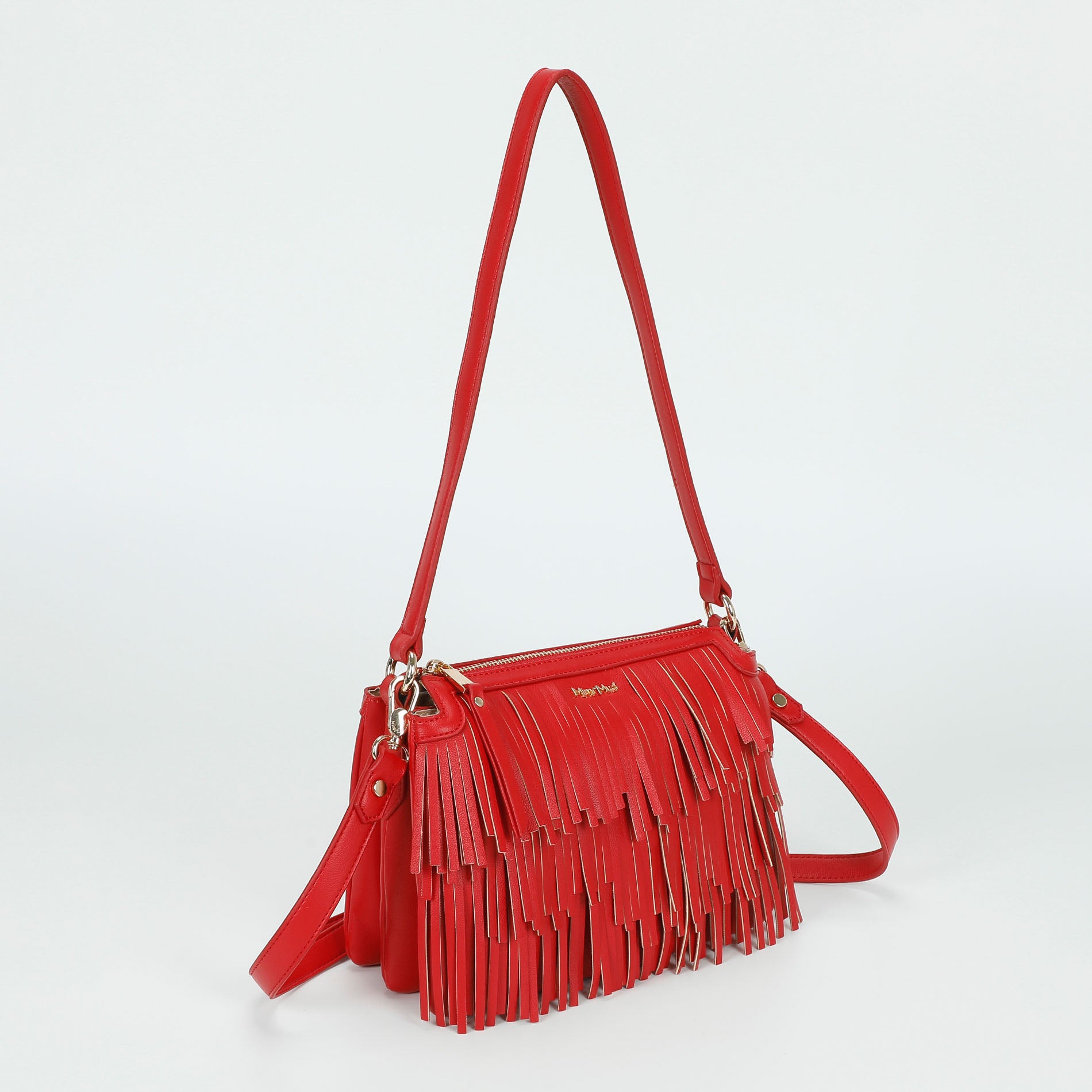 Mimi Mua borsa a tracolla con frange e doppio scomparto