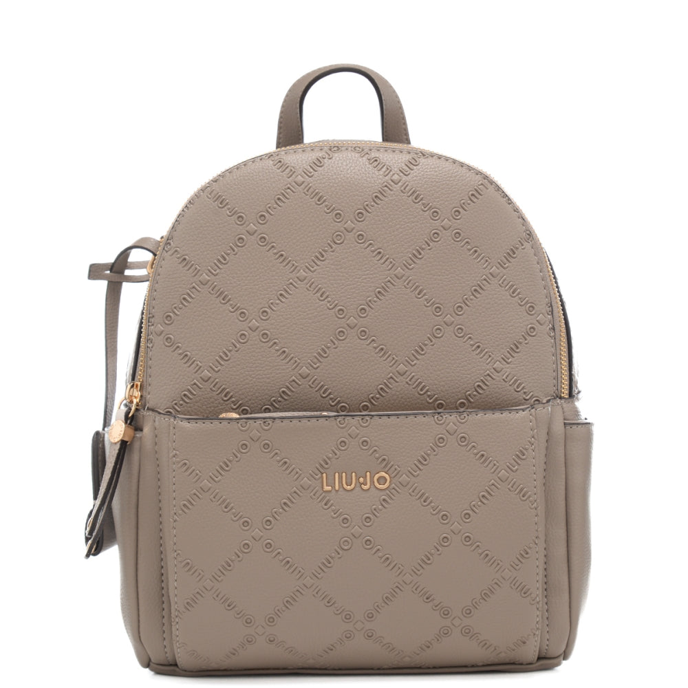 Zaino Liu Jo compatto con logo in rilievo e tasche laterali