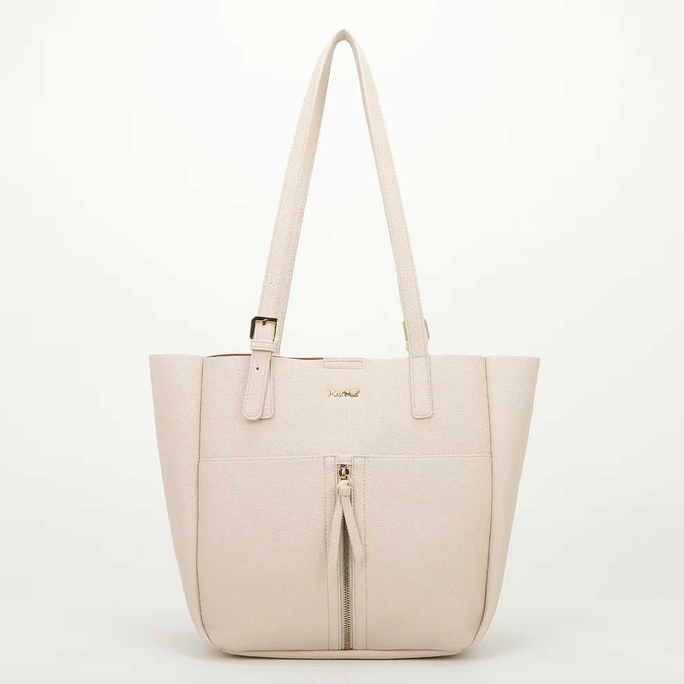 Borsa shopper con tasca frontale Mimi Mua Bianco TU | Giò Fashion