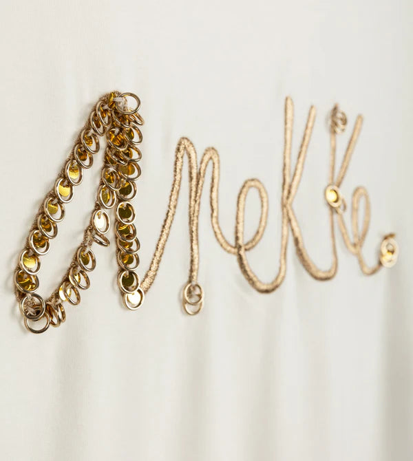 T-shirt Anekke con logo ricamato in paillettes