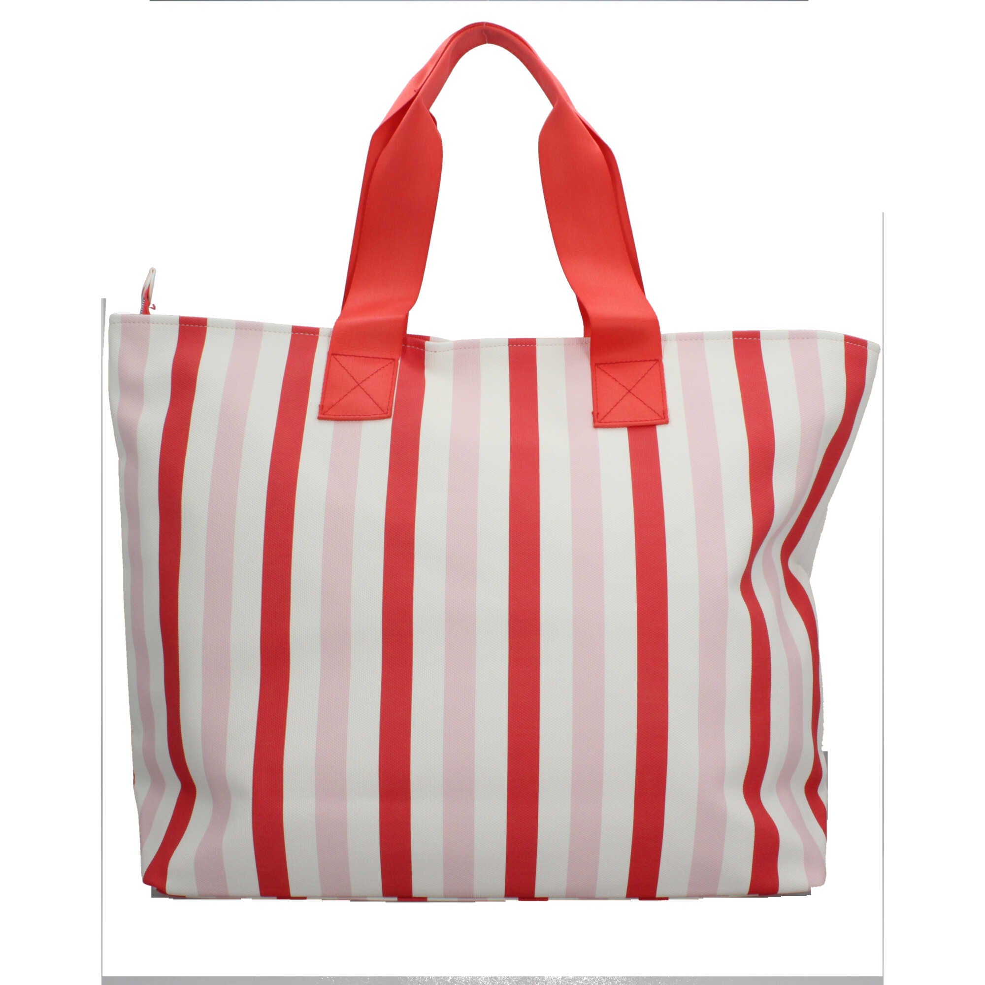 Shopping bag KUVE con righe verticali e manici in tessuto