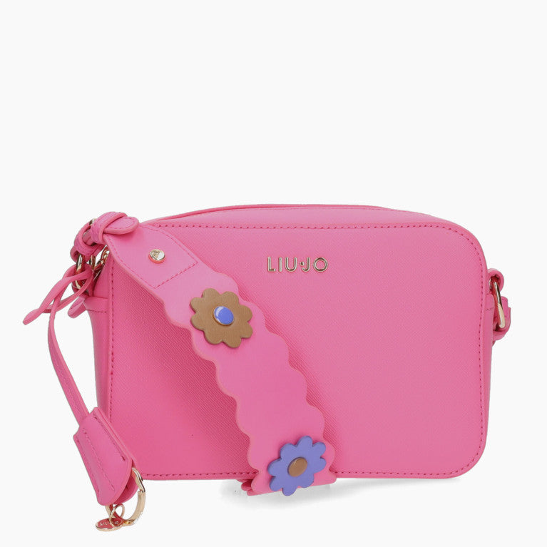 Liu Jo borsa a tracolla ecosostenibile con charm e logo frontale