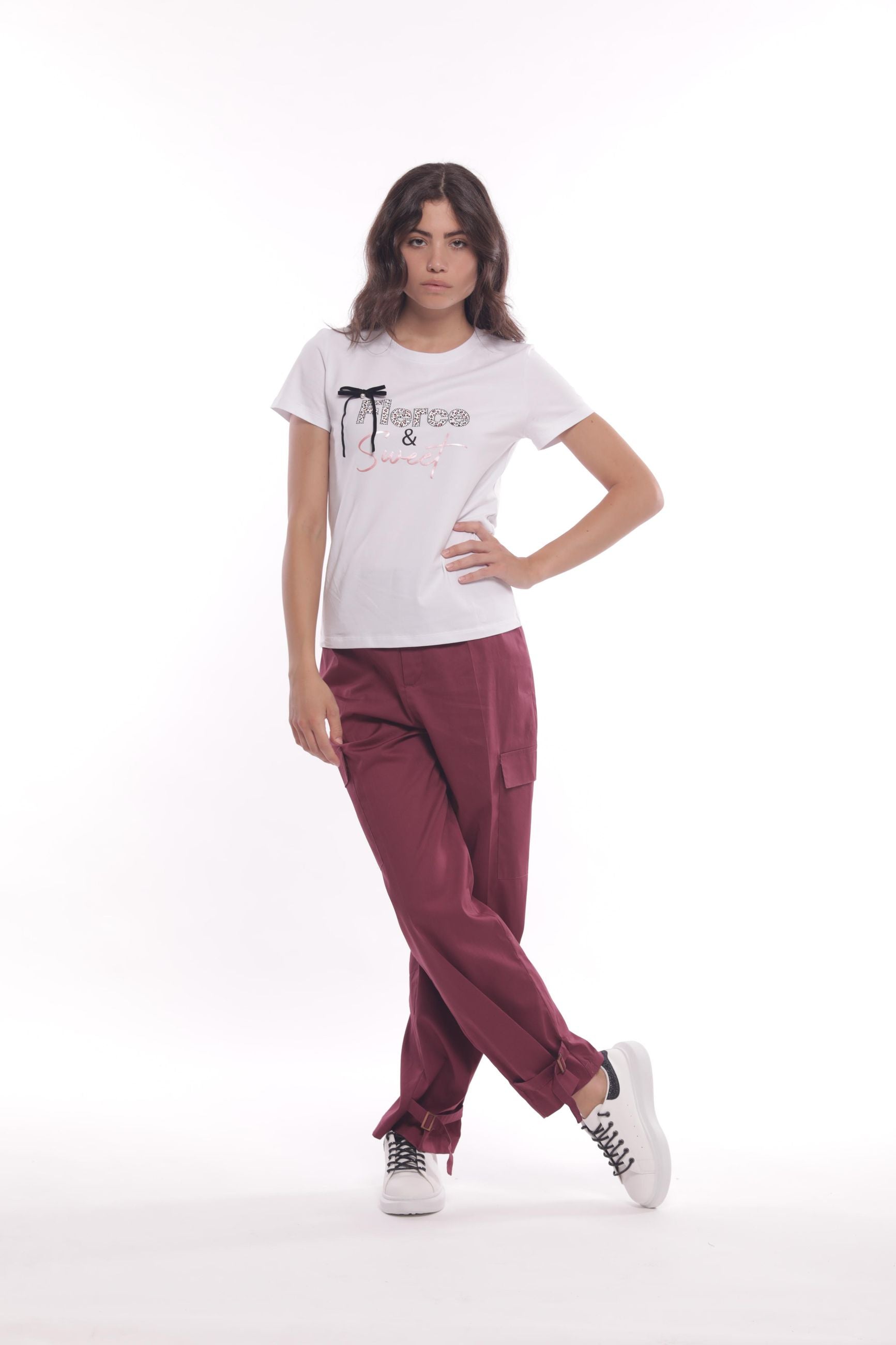 Minimua T-shirt Fierce & Sweet con Fiocco e Strass