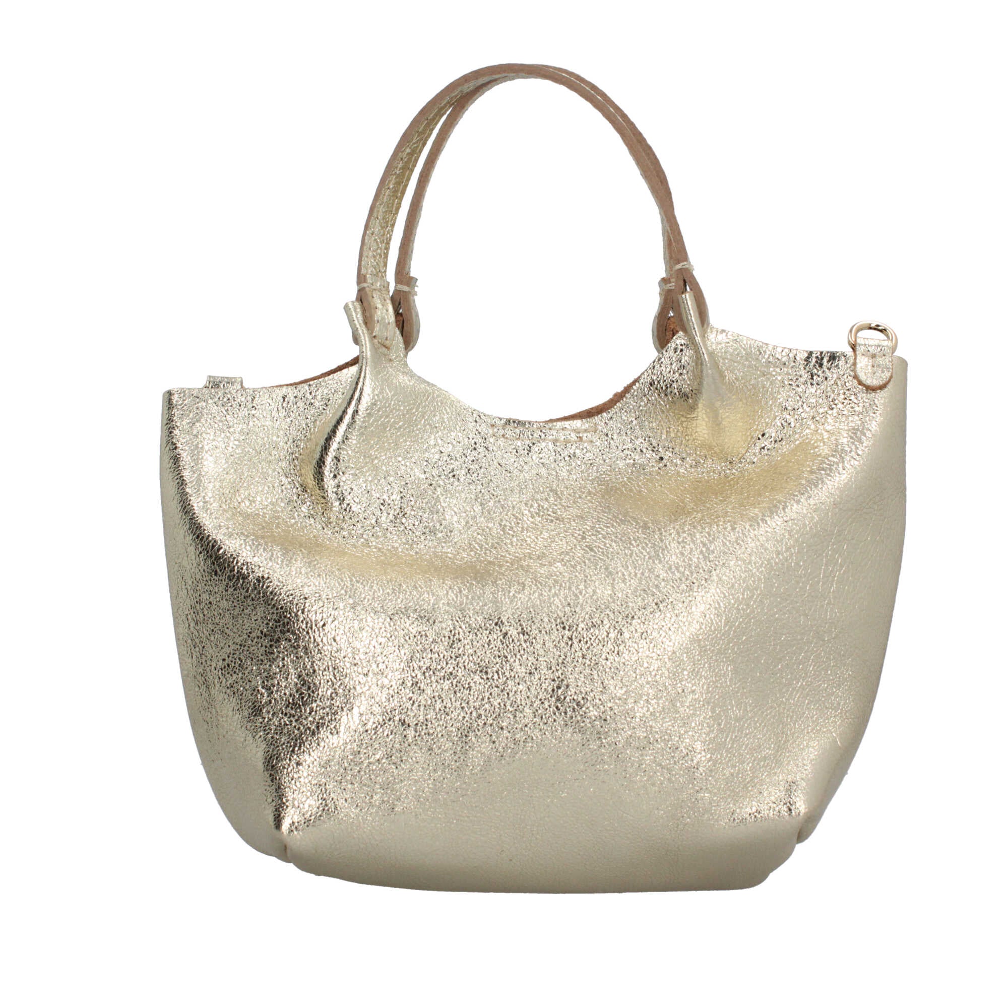 Borsa a mano in pelle martellata dal design versatile