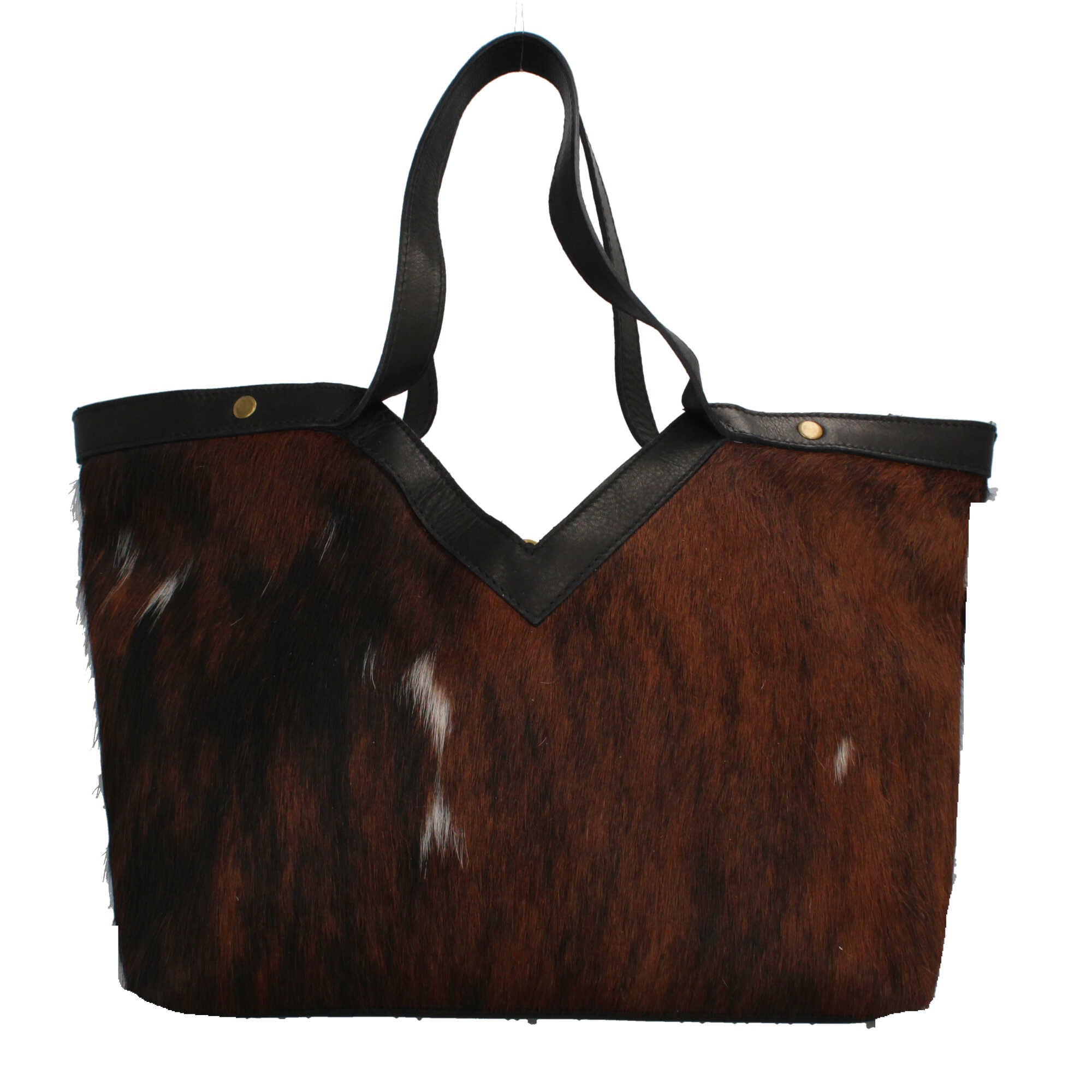 Borsa bauletto Made in Italy in pelle con pelo naturale e tracolla