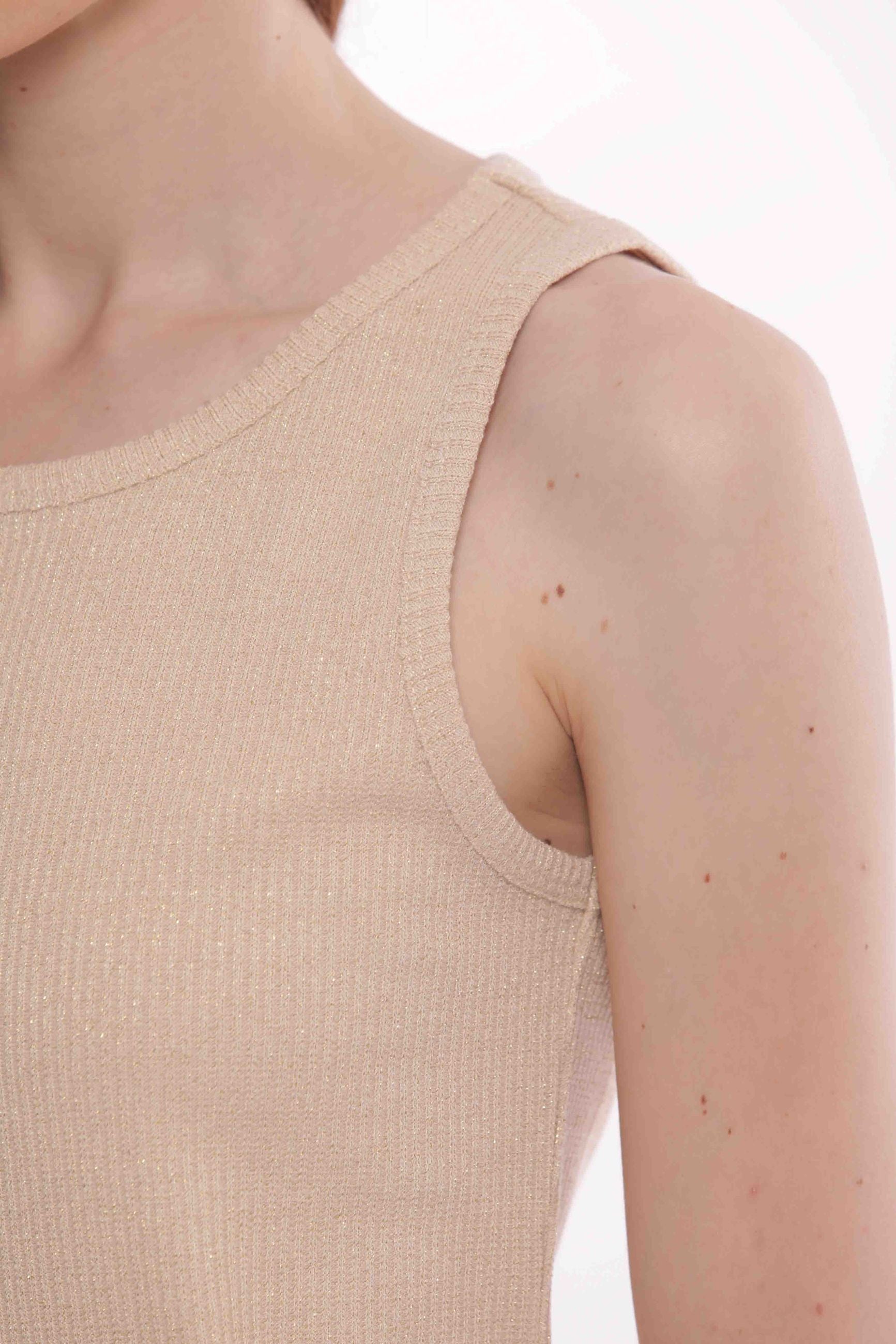 Mimi Mua top a costine con lurex