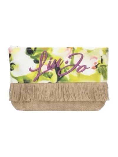 Liu Jo pochette estiva con frange e logo decorativo Giallo TU | Giò Fashion