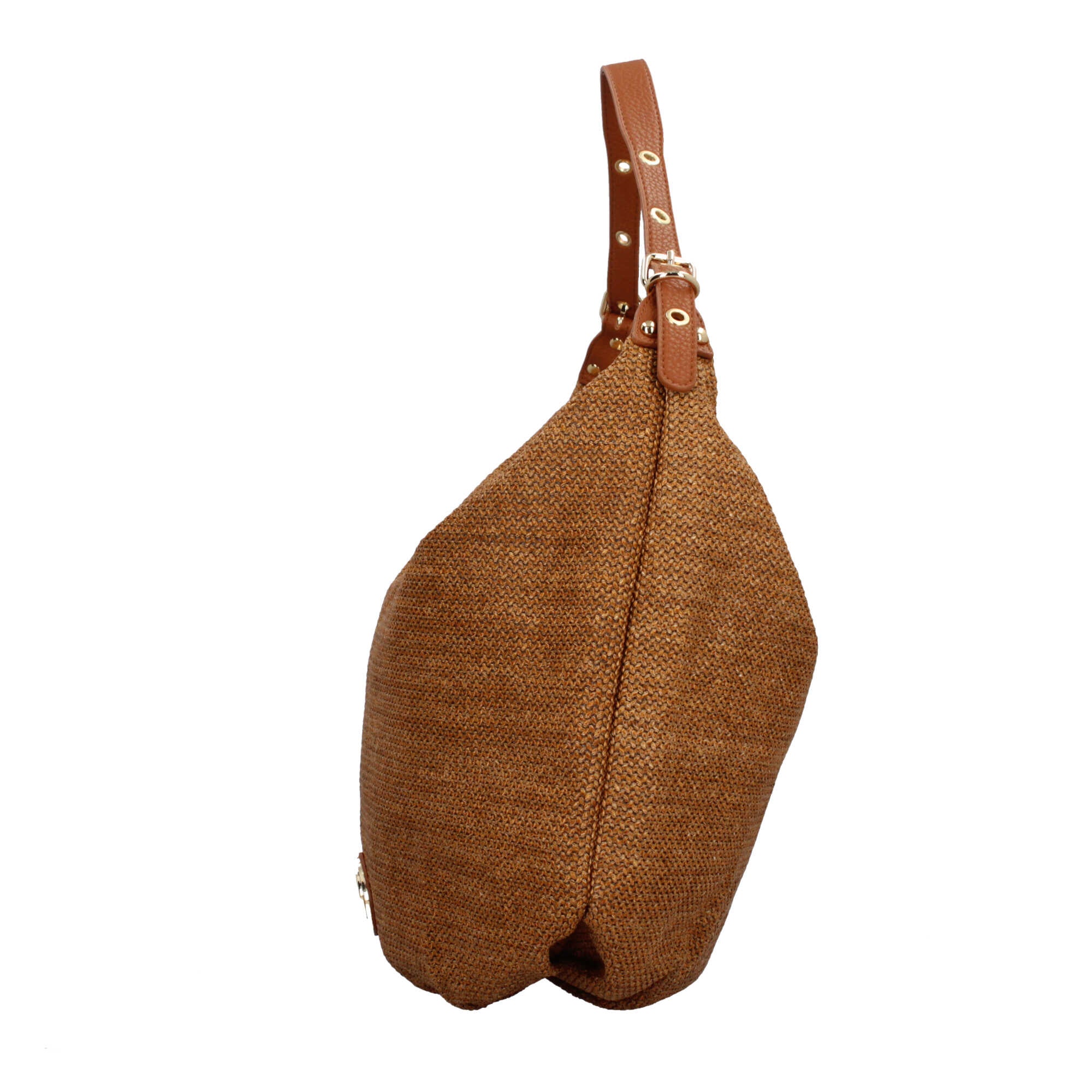 Borsa donna YNot in rafia con manico a spalla e zip