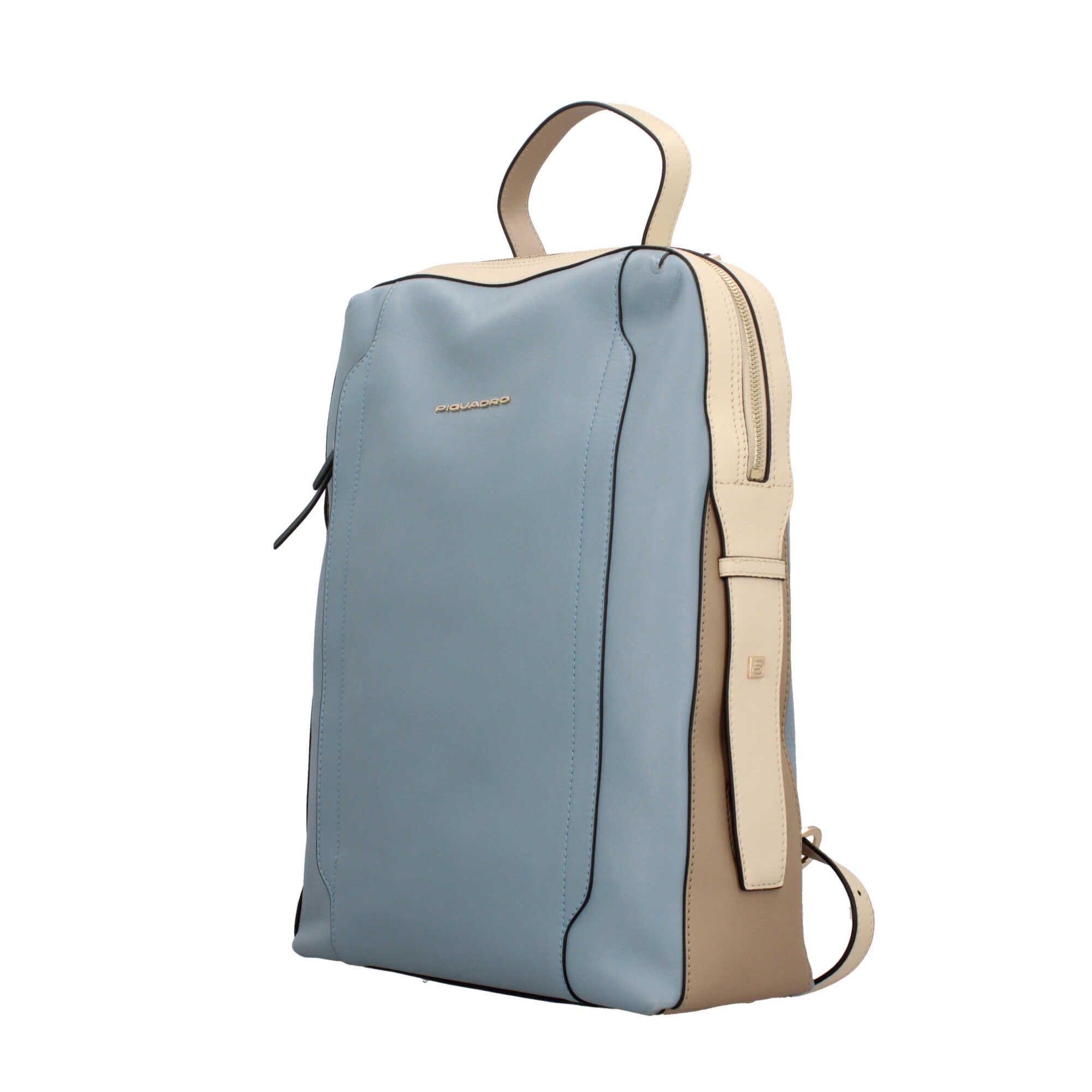 Piquadro zaino porta PC 14" in pelle con protezione antiurto