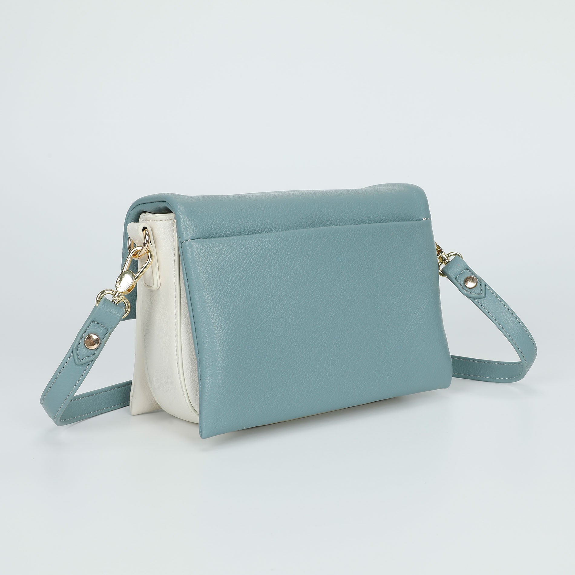 Mimi Mua borsa a tracolla bicolor con chiusura decorativa Blu Taglia Unica | Giò Fashion