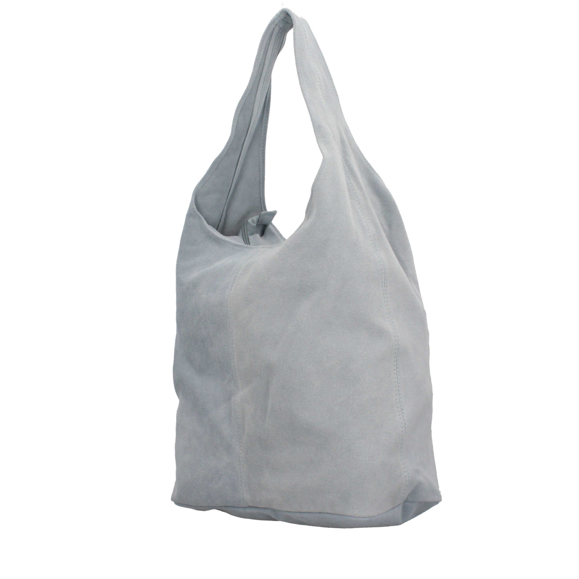 Borsa a spalla in camoscio Made in Italy dal design contemporaneo