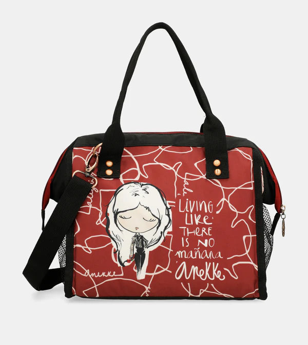 Anekke Borsa a mano con tracolla e dettagli artistici Rosso TU | Giò Fashion
