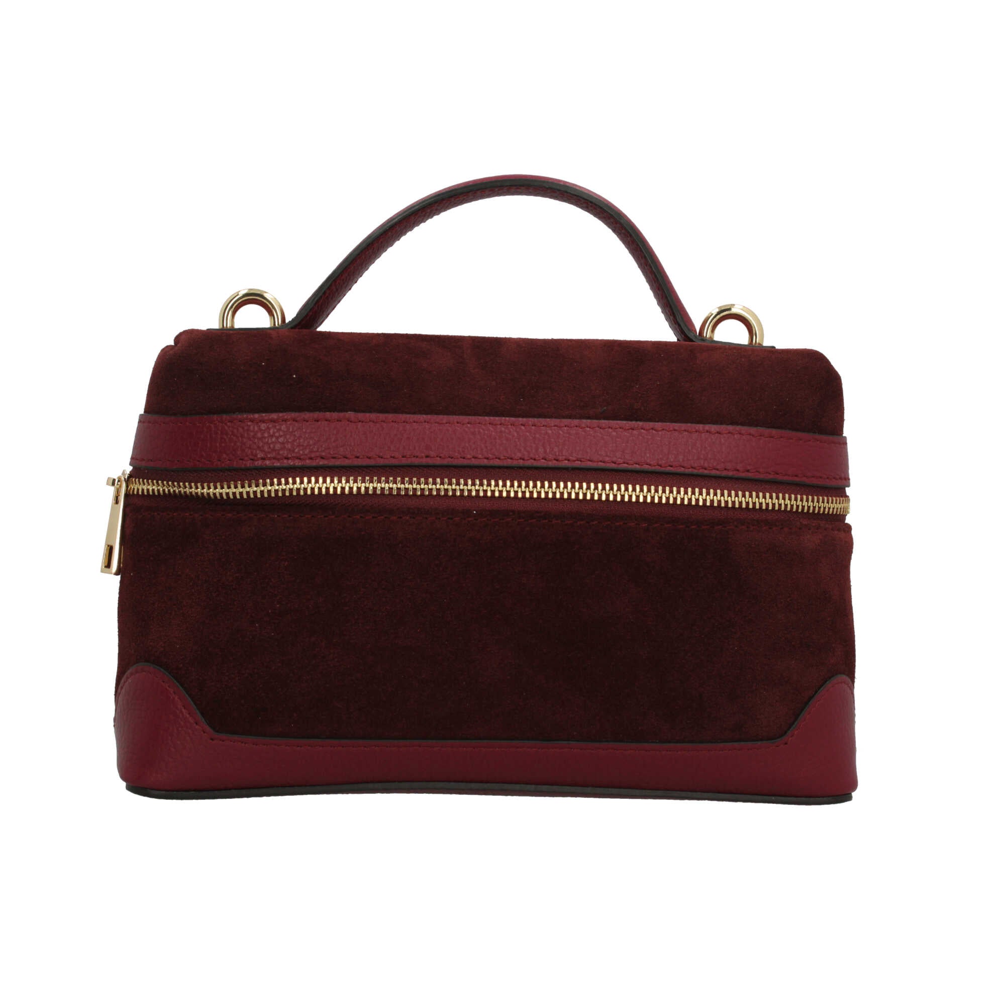 Borsa a mano in vera pelle scamosciata Made in Italy BORDEAUX TU | Giò Fashion