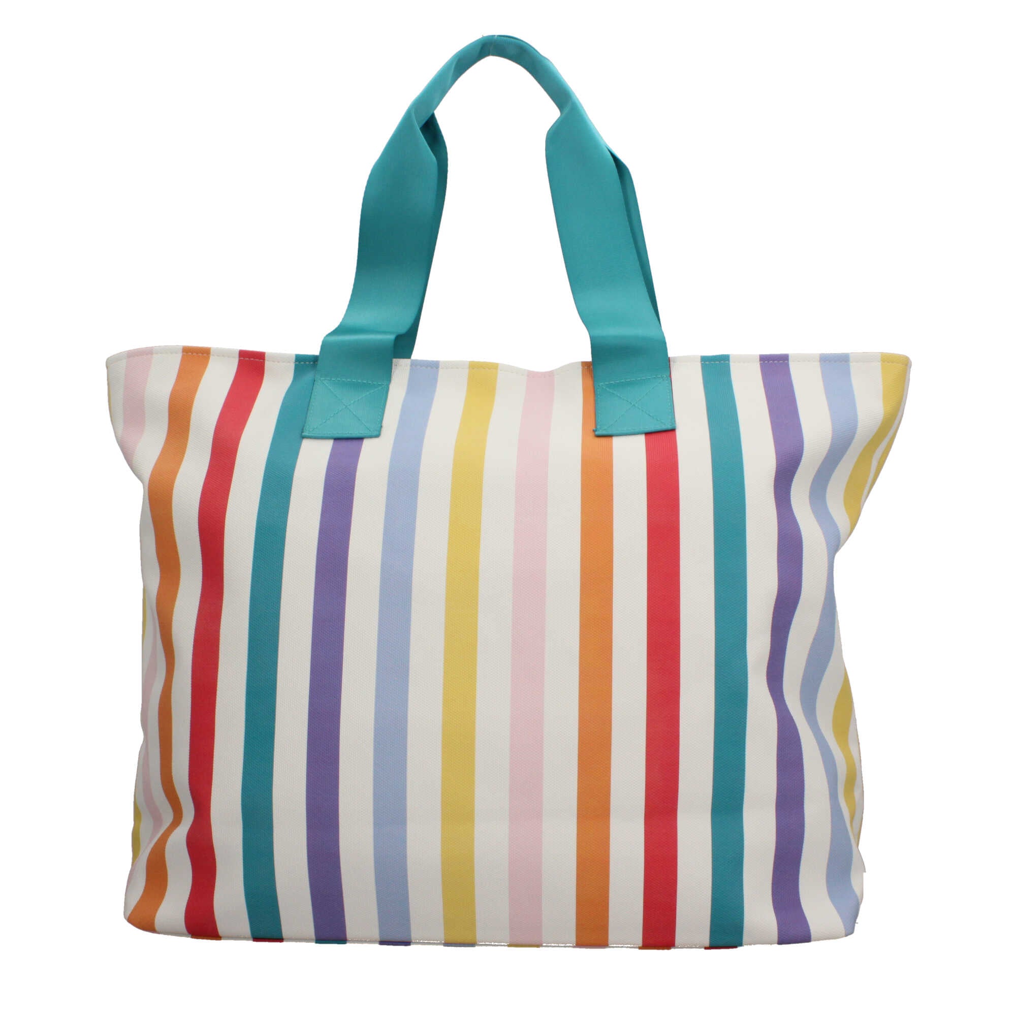 Shopping bag KUVE con righe verticali e manici in tessuto