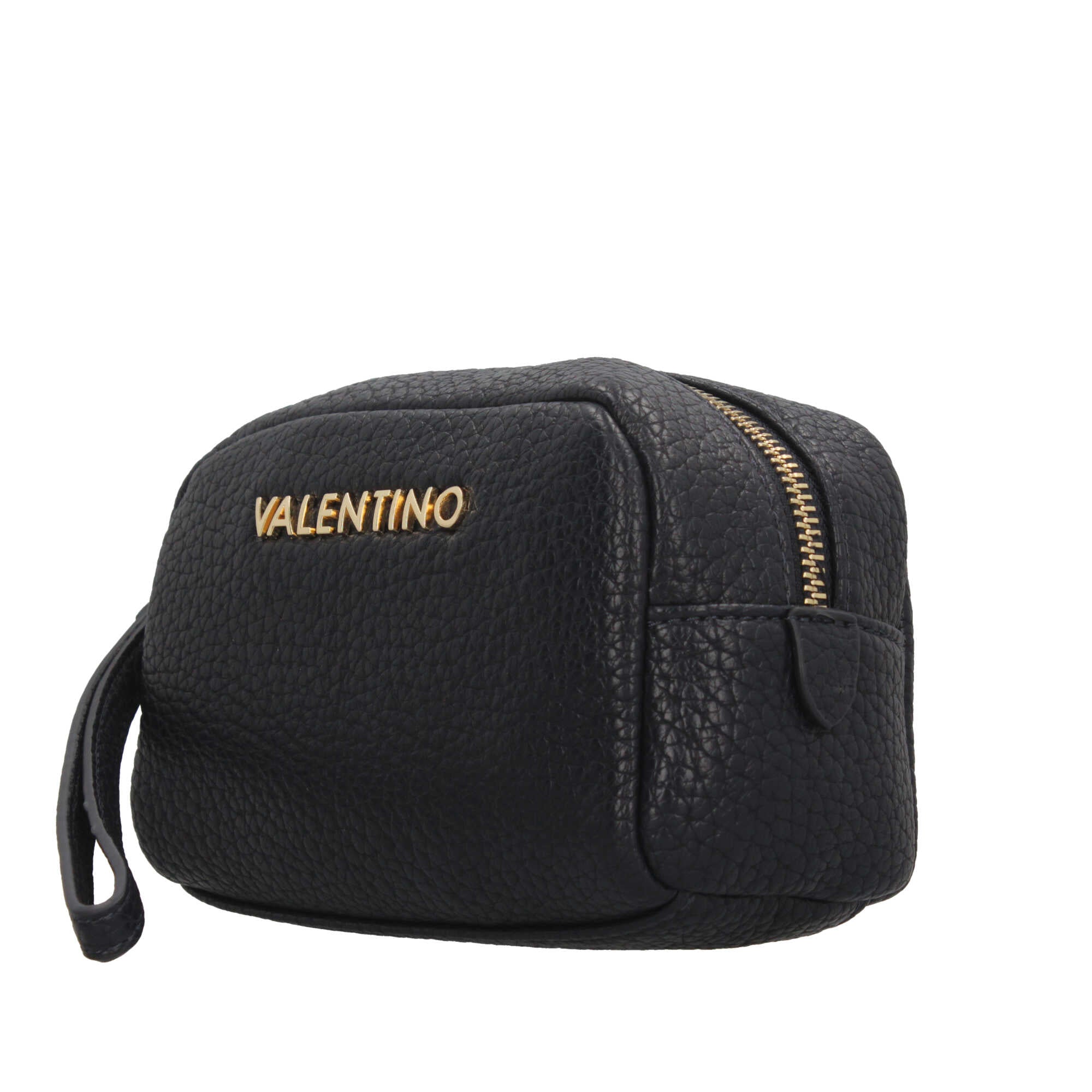 Valentino beauty case compatto con logo e zip