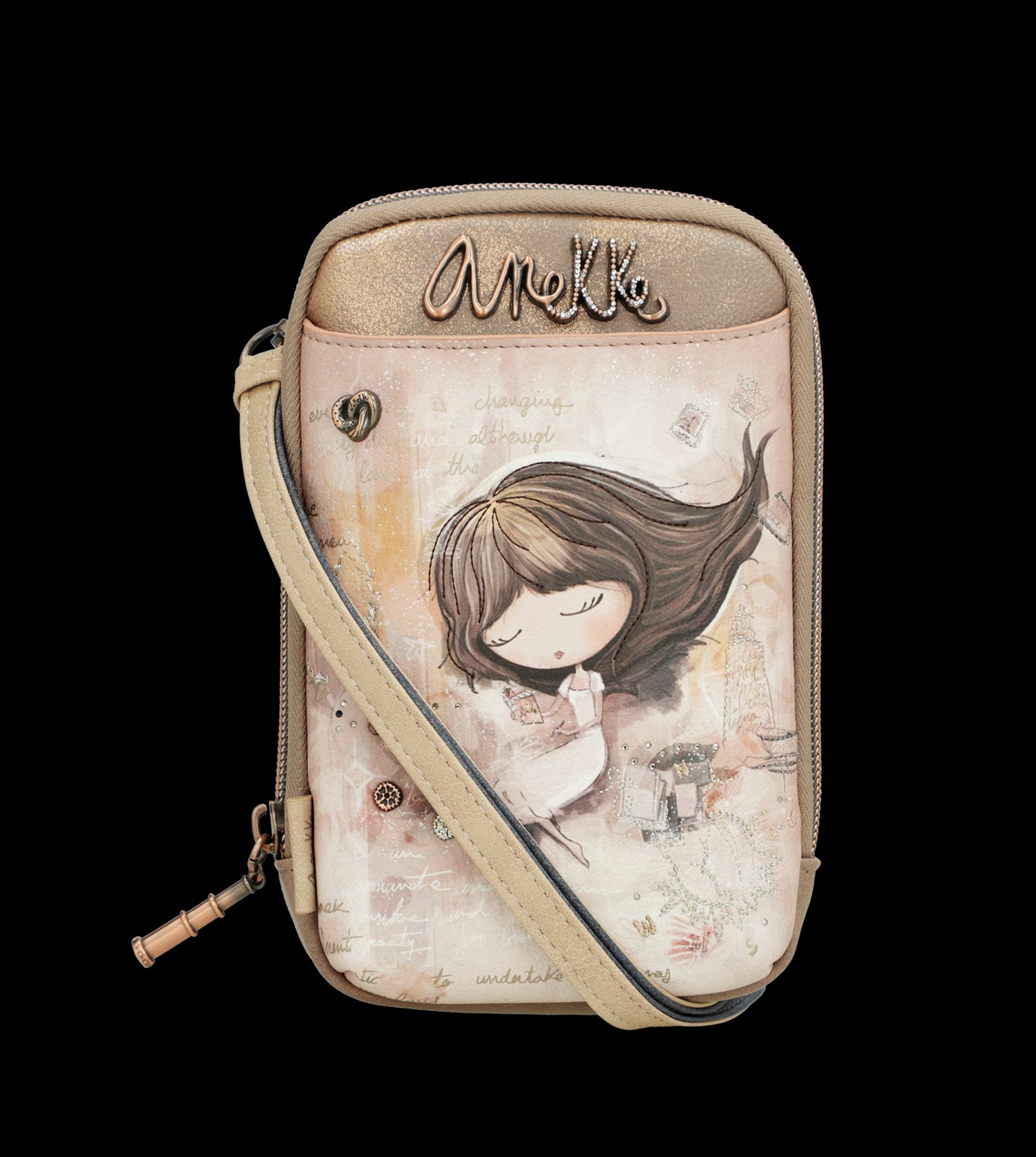 Mini borsa a tracolla Anekke compatta ed elegante con design artistico
