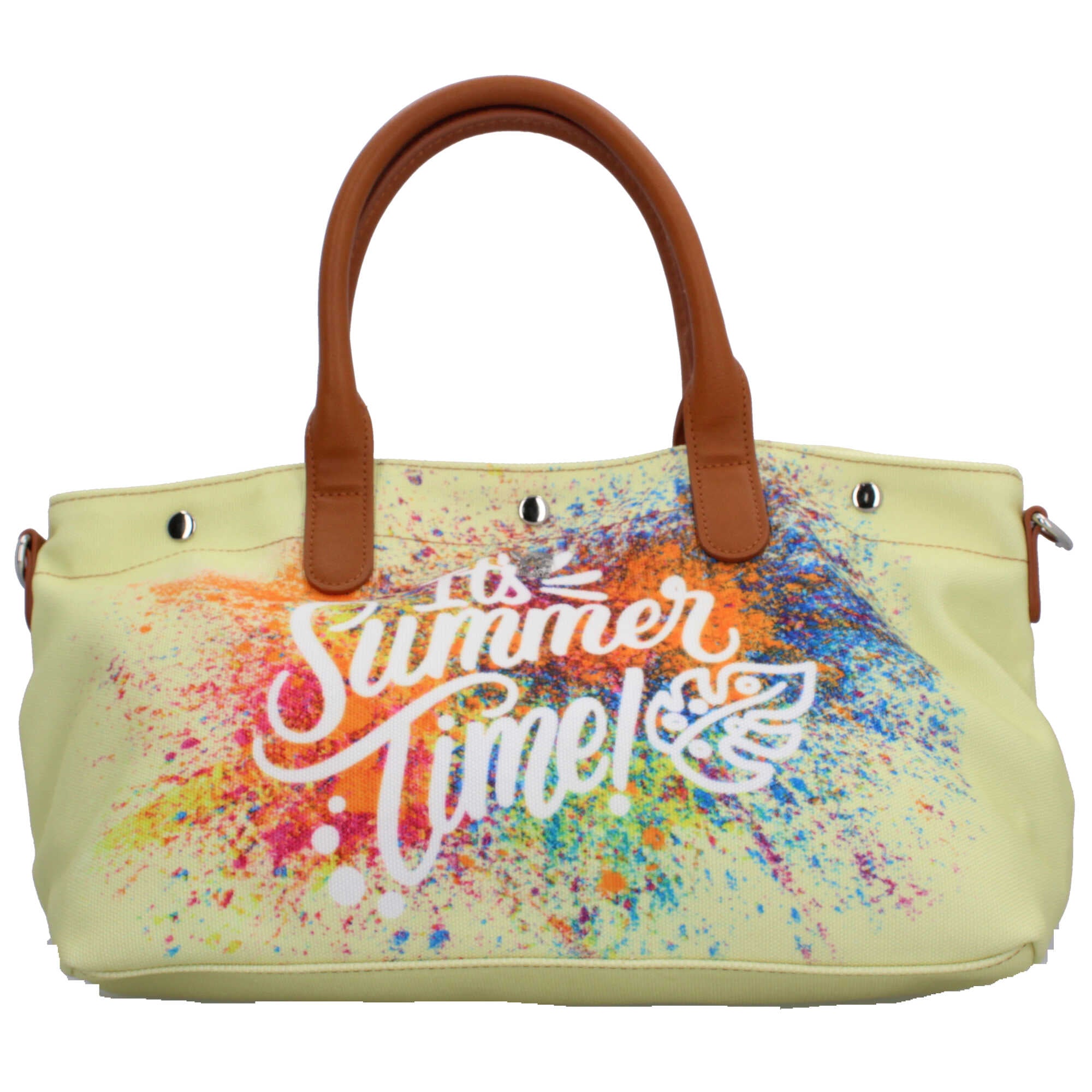 Borsa mare Ynot in tessuto con stampa estiva e tracolla rimovibile