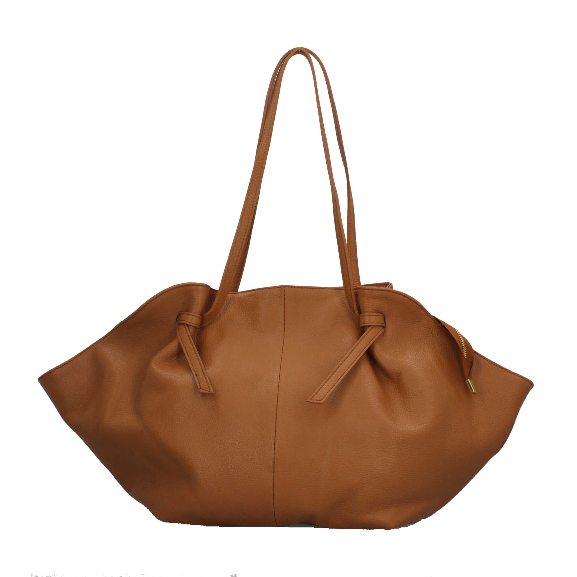 Borsa Made in Italy morbida in vera pelle con doppio manico