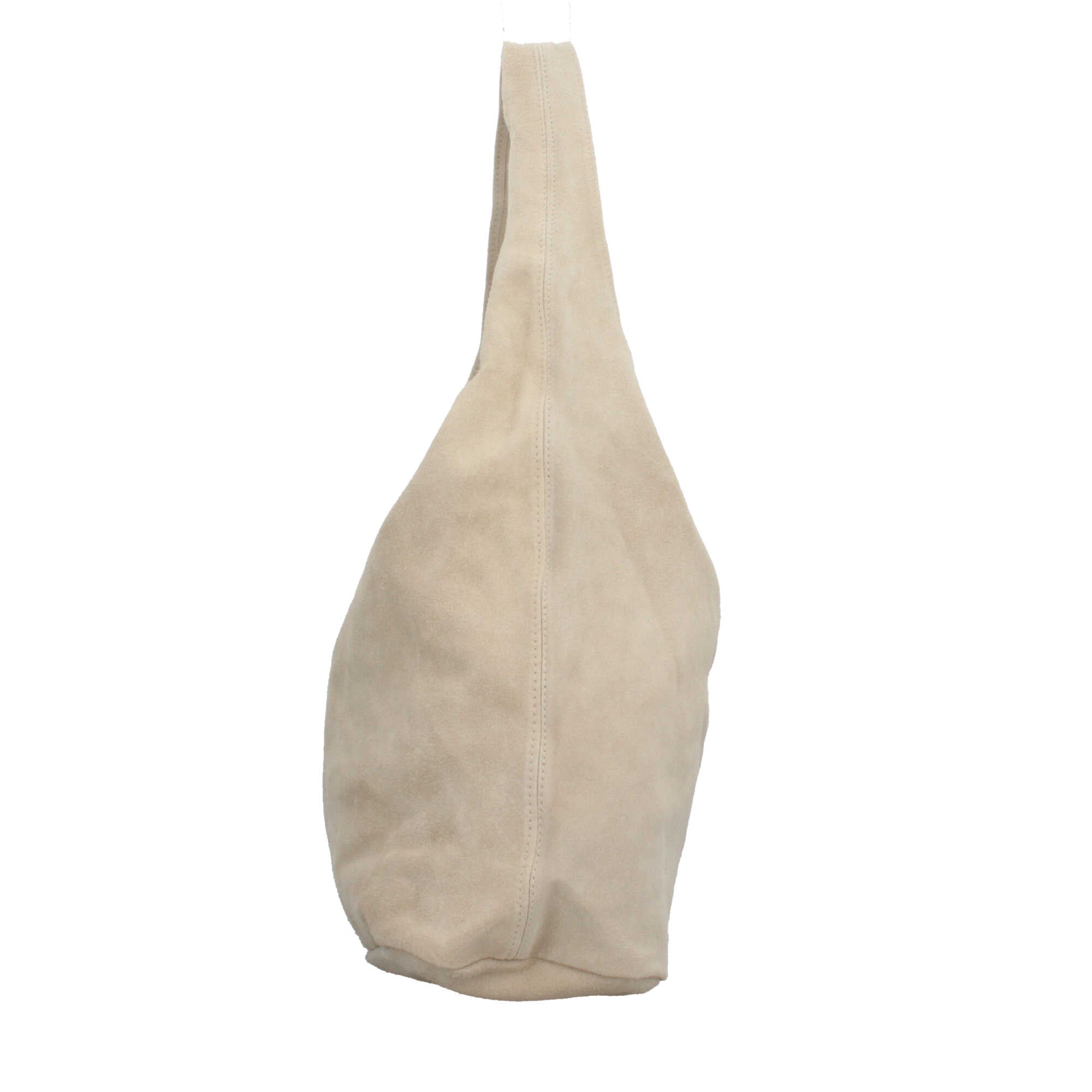 Borsa a spalla in camoscio Made in Italy dal design contemporaneo