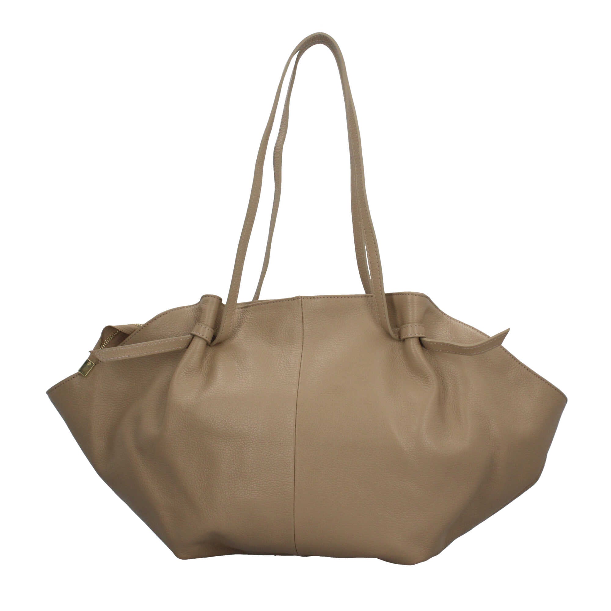 Borsa Made in Italy morbida in vera pelle con doppio manico