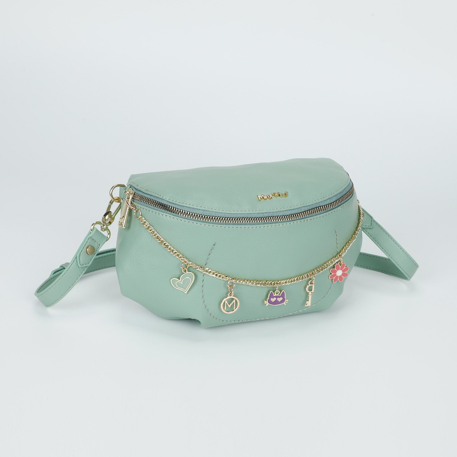 Mimi Mua marsupio con catena decorativa e chiusura zip