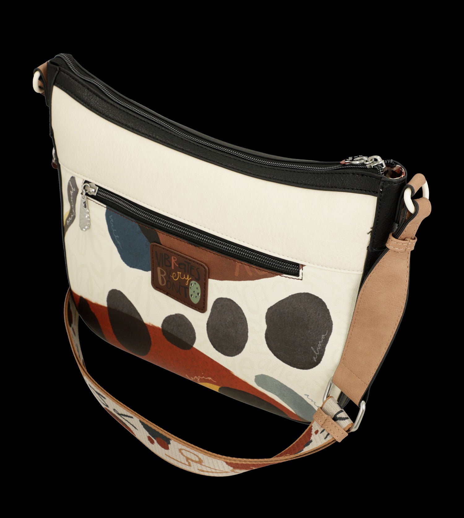 Borsa a tracolla Anekke con design artistico e dettagli unici