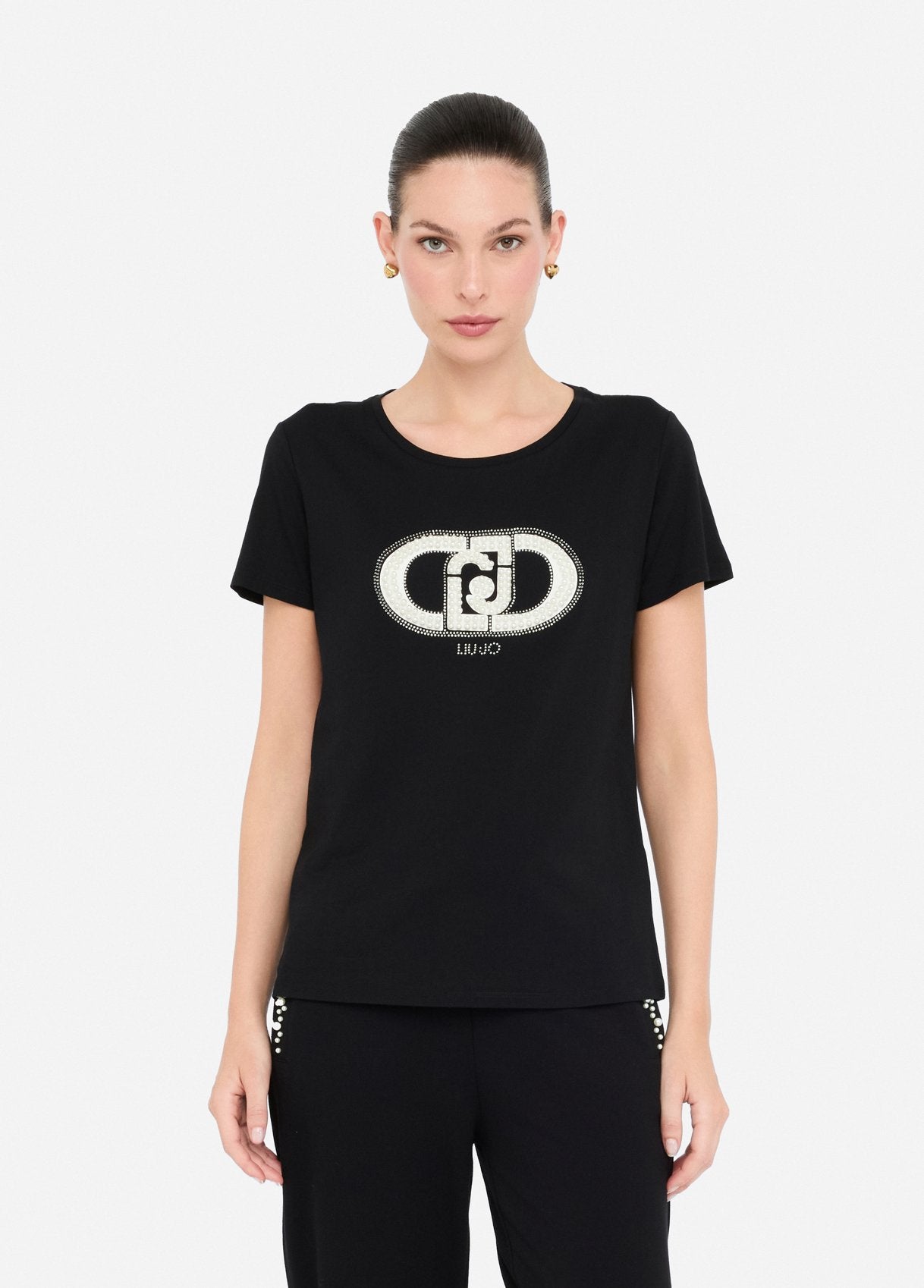 T-shirt Liu Jo con logo gioiello Nero L | Giò Fashion