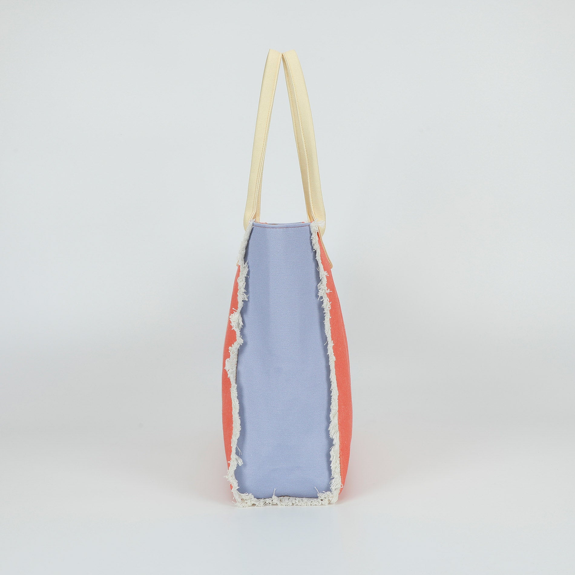 Mimi Mua borsa shopper in tessuto con frange e scritta