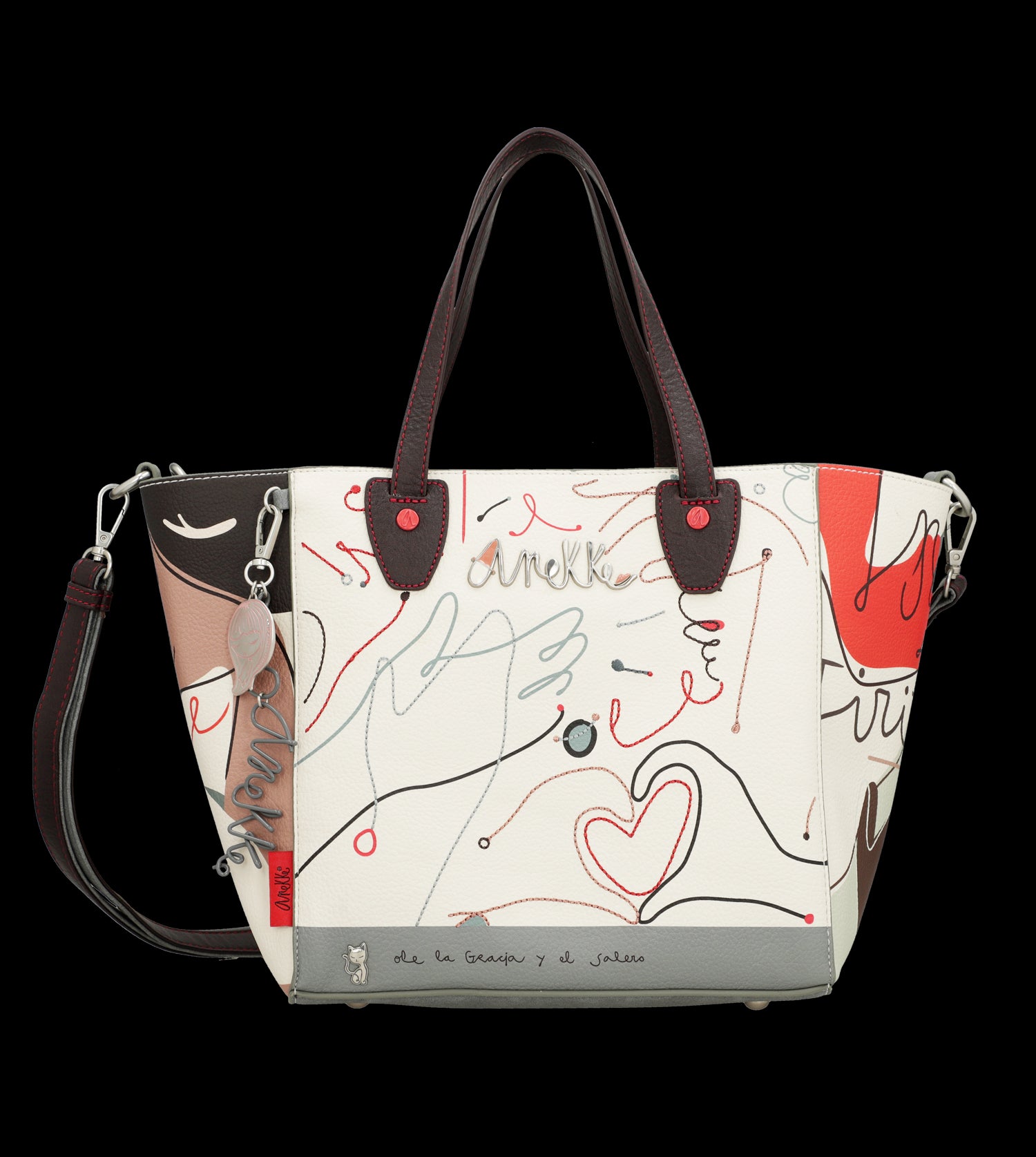 Borsa Anekke dallo stile artistico con doppio manico