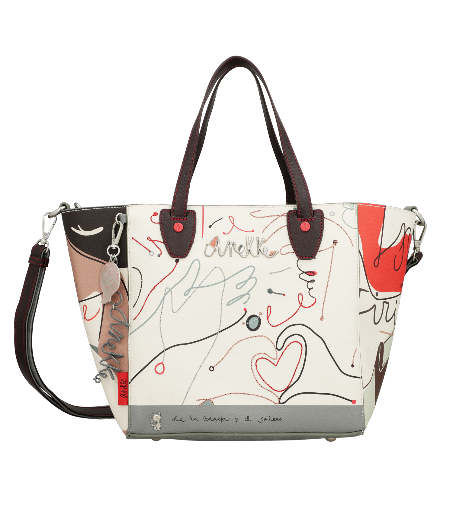 Borsa Anekke dallo stile artistico con doppio manico Bianco TU | Giò Fashion