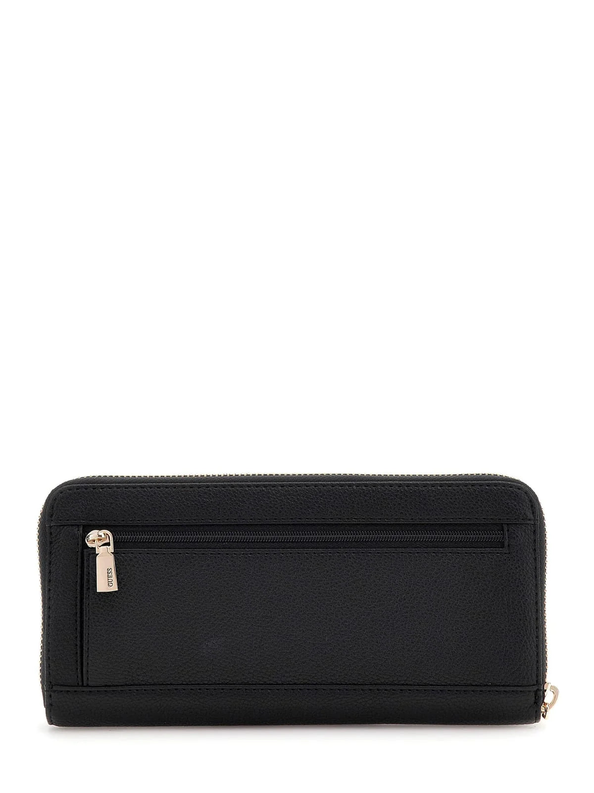 Portafoglio Guess con zip e dettagli metallici frontali