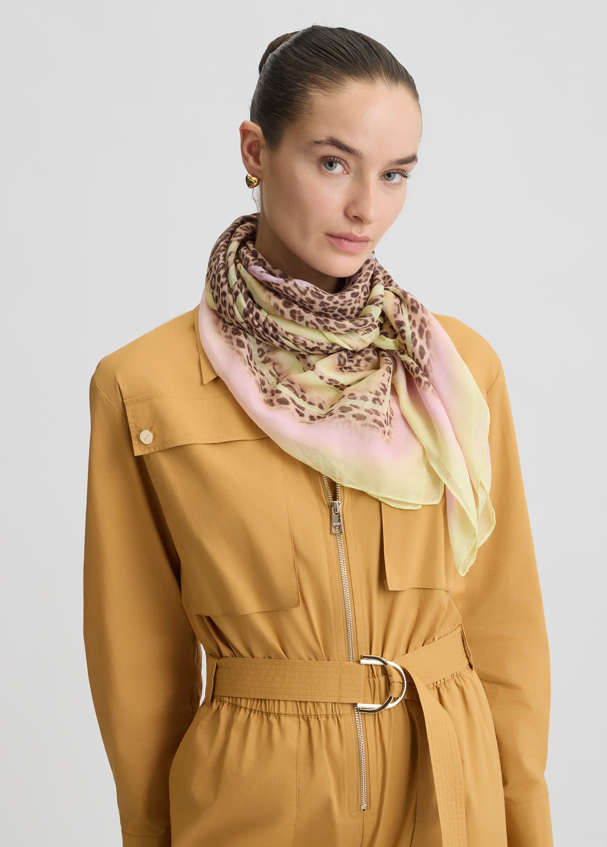 Foulard Donna Liu Jo con Stampa Grafica e Dettagli Fashion Giallo TU | Giò Fashion