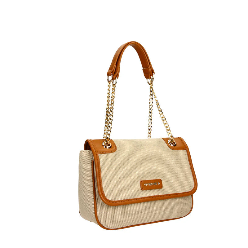Borsa Vivienne D donna a spalla con catena design elegante moderno Cuoio TU | Giò Fashion