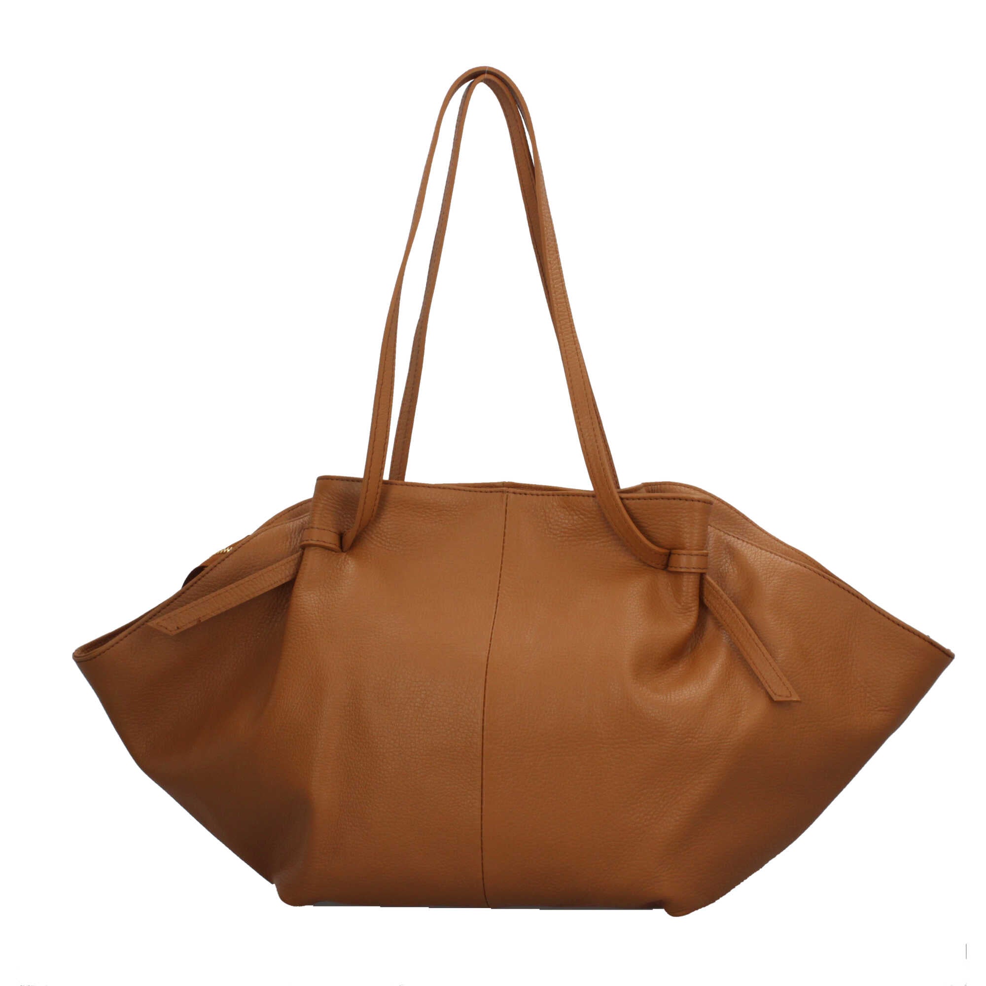 Borsa Made in Italy morbida in vera pelle con doppio manico