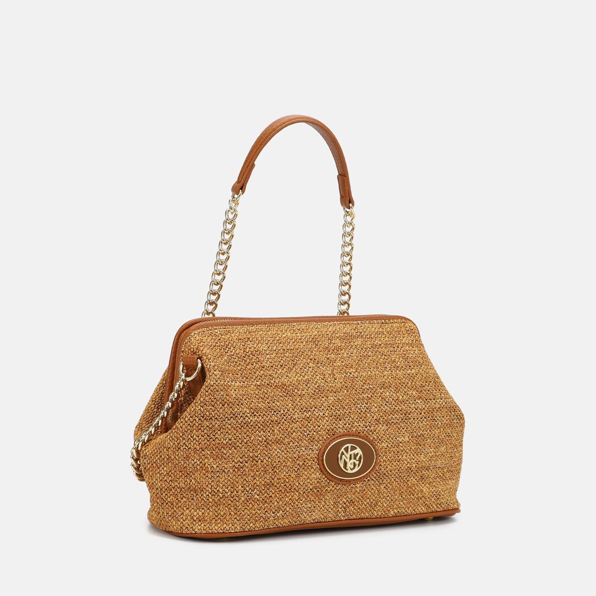 Borsa donna YNot pochette con tracolla in catena e dettagli in ecopelle