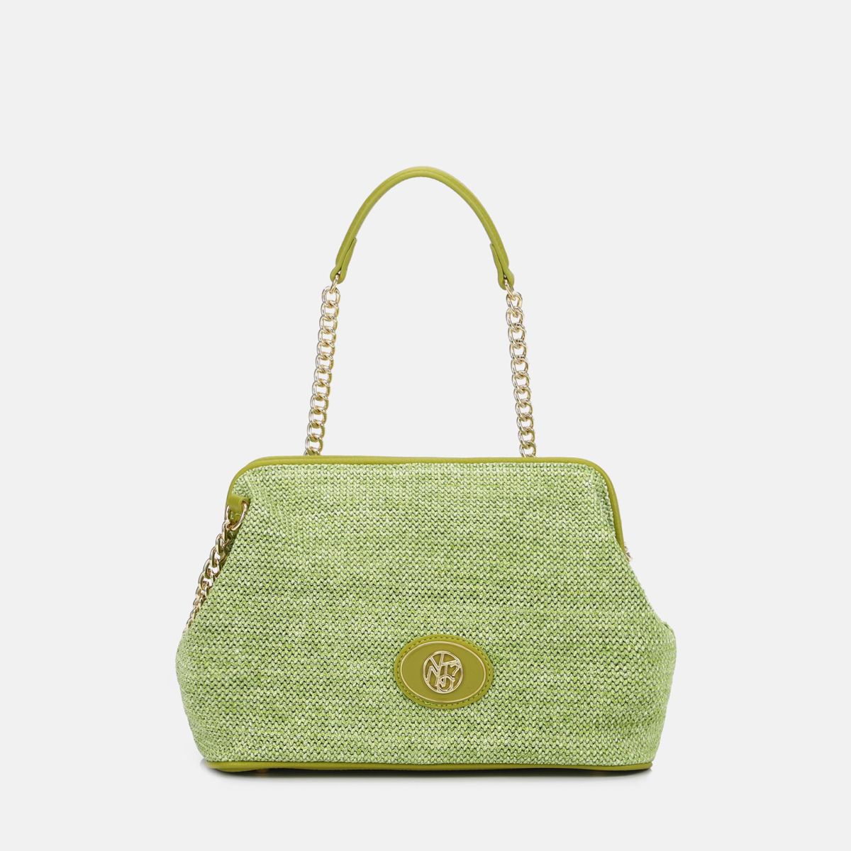 Borsa donna YNot pochette con tracolla in catena e dettagli in ecopelle