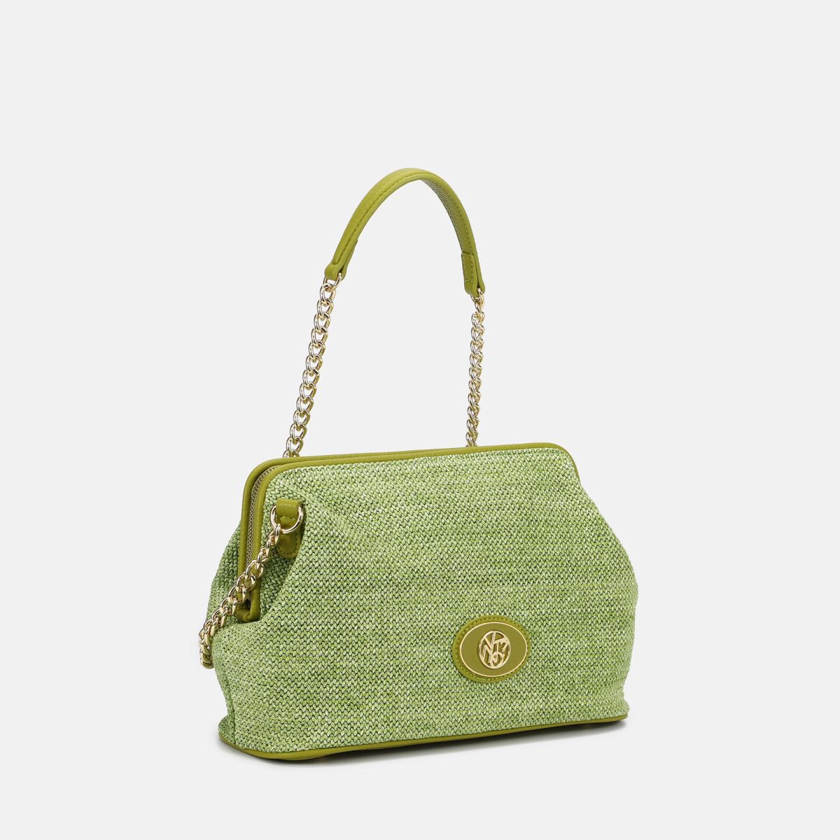 Borsa donna YNot pochette con tracolla in catena e dettagli in ecopelle