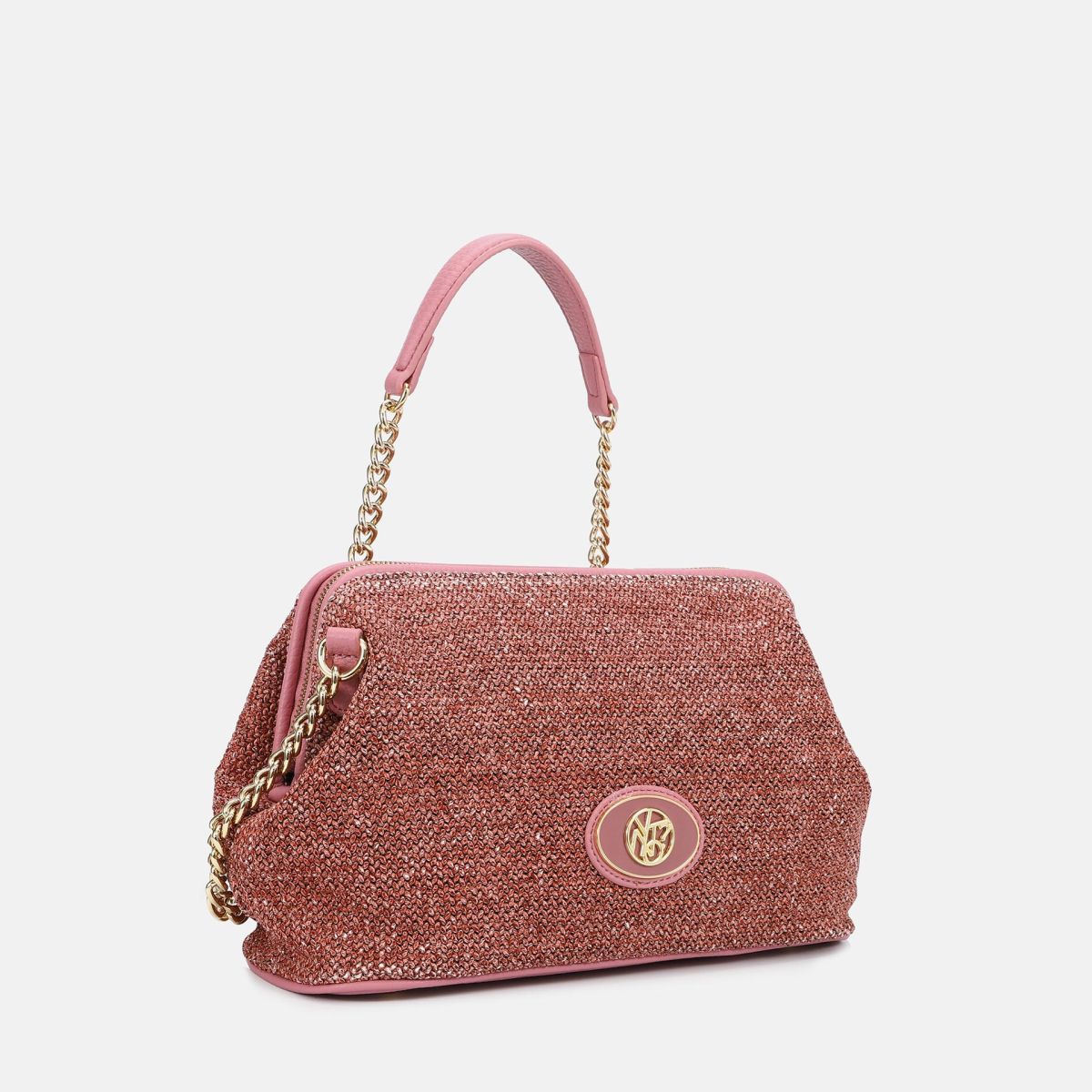 Borsa donna YNot pochette con tracolla in catena e dettagli in ecopelle