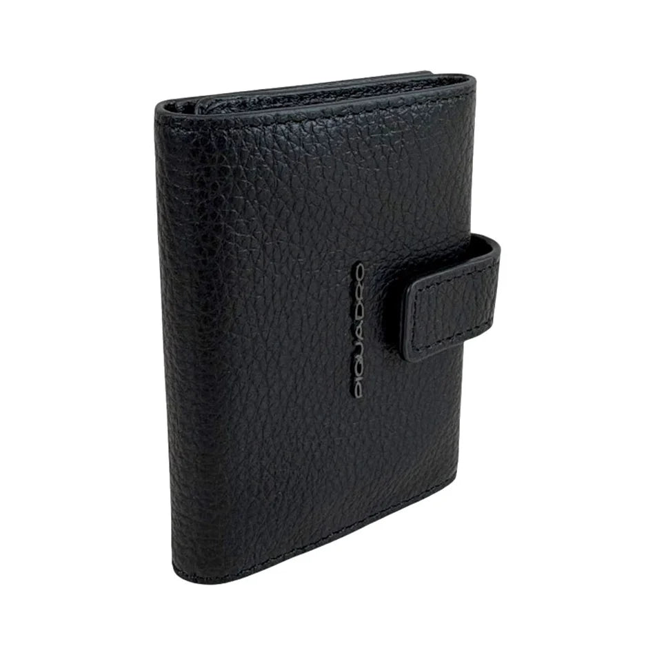 Piquadro Portafoglio Verticale Modulare MagSafe in Pelle Modus Nero