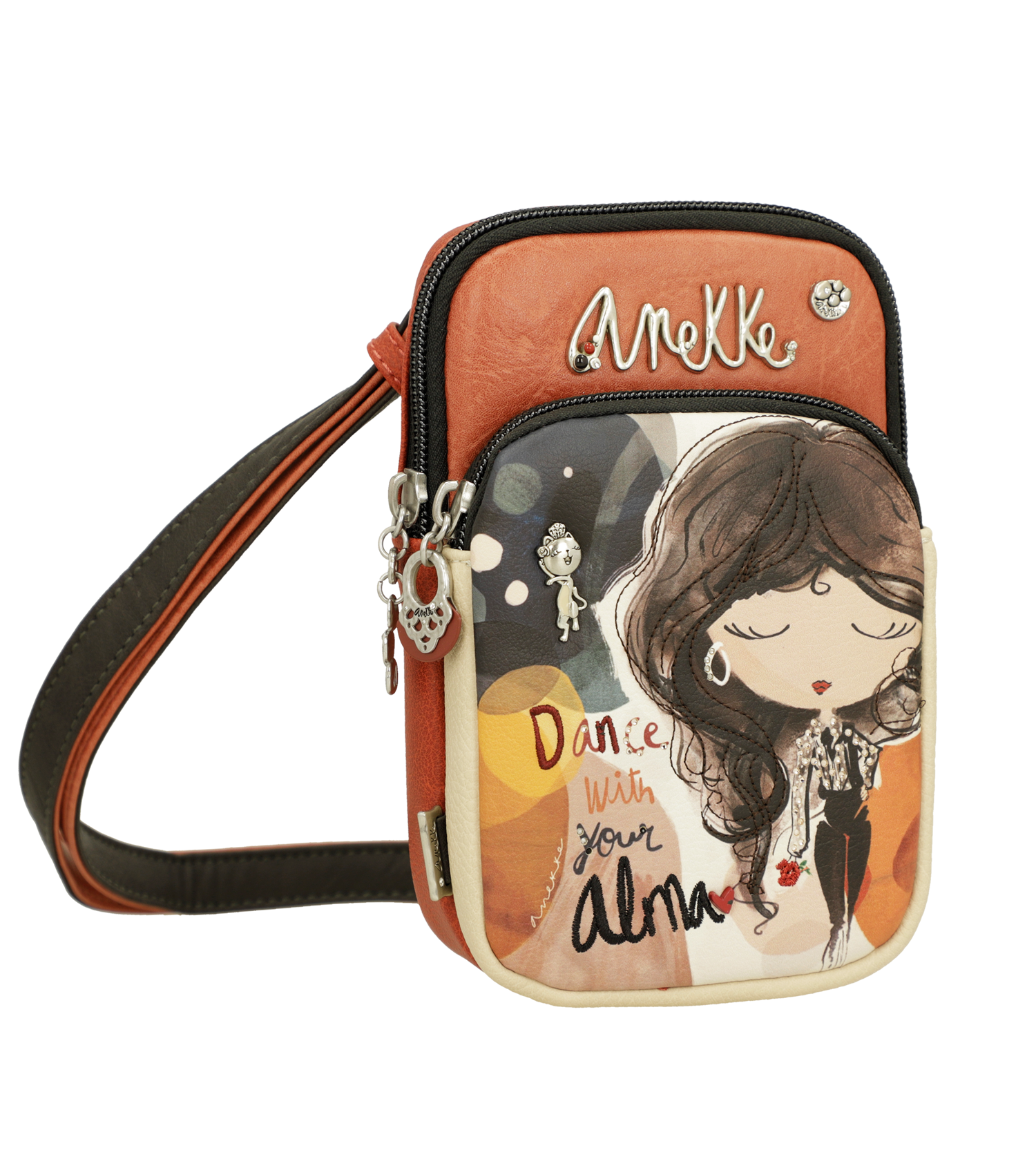 Borsa mini Anekke con tracolla regolabile e design ispirato alla danza Arancione TU | Giò Fashion
