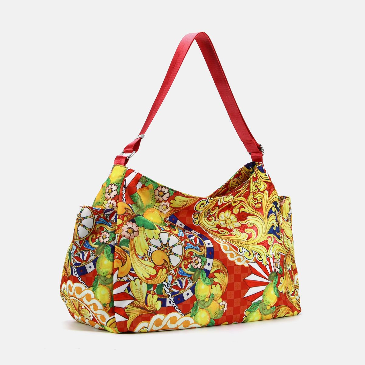 Borsa a spalla Y Not con stampa mediterranea decorativa