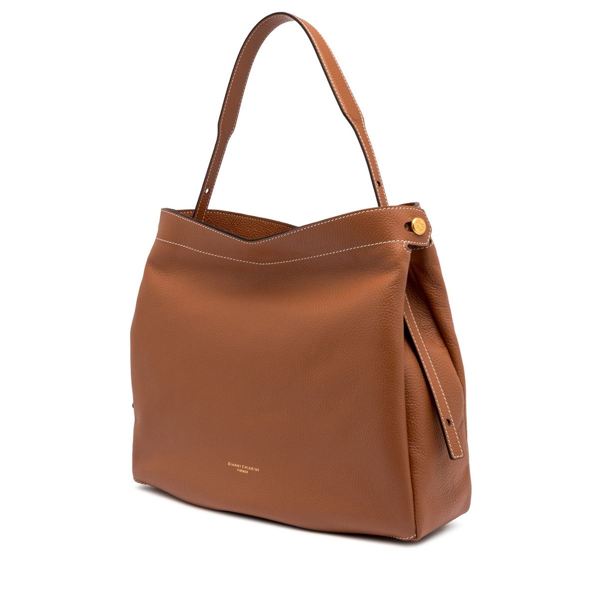 Borsa Gianni Chiarini Ottavia in pelle martellata con doppia portabilità Marrone TU | Giò Fashion