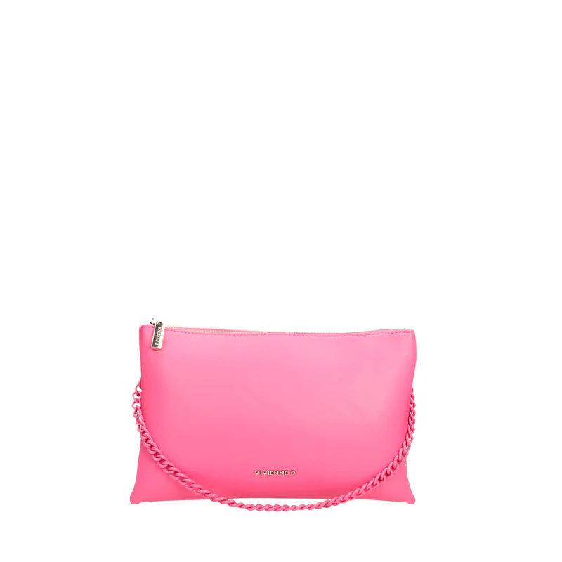Borsa Vivienne D donna a tracolla con catena design moderno elegante Rosa TU | Giò Fashion